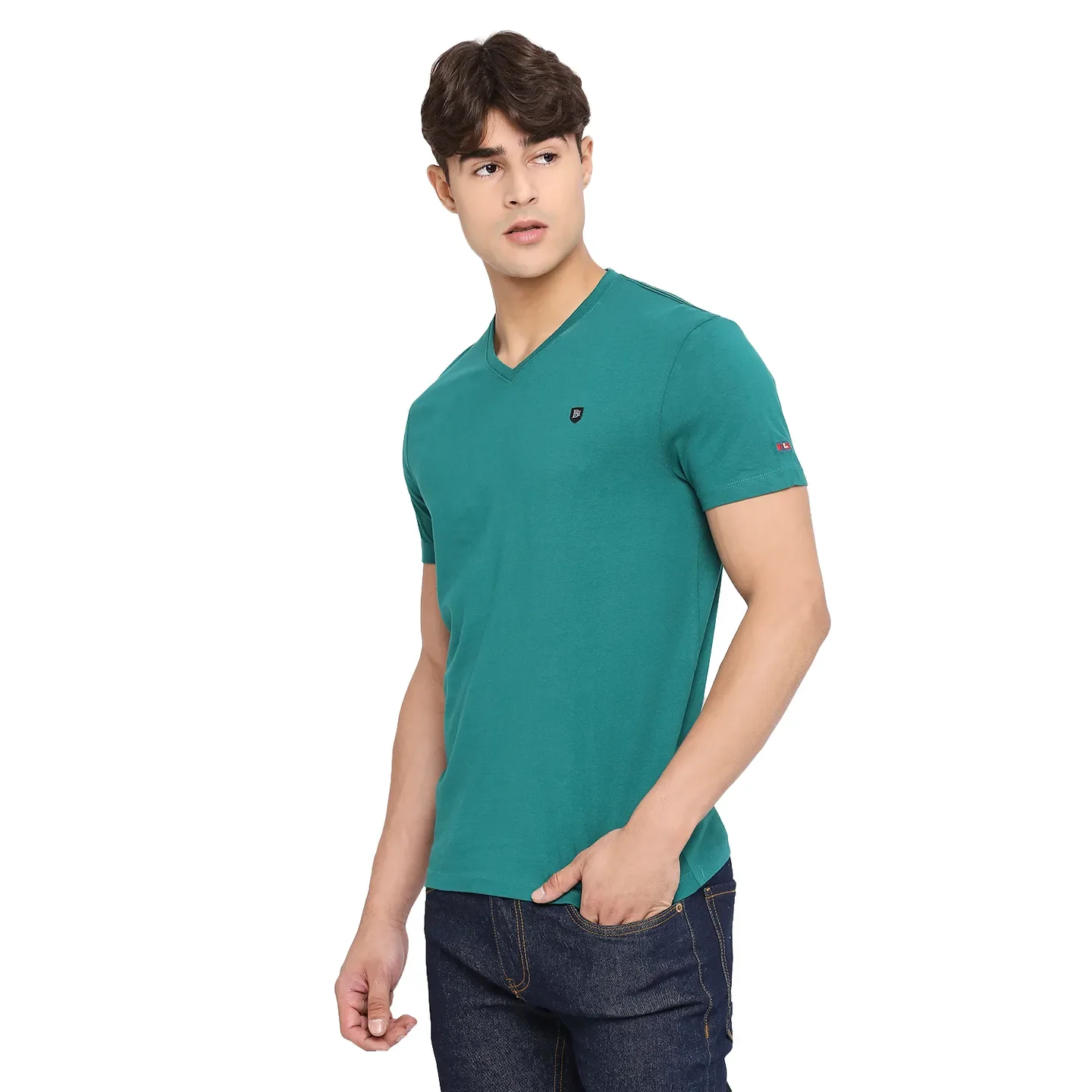 Blue Regular Fit Men's Short Sleeves T-Shirt by Being Human Clothing - Image 2