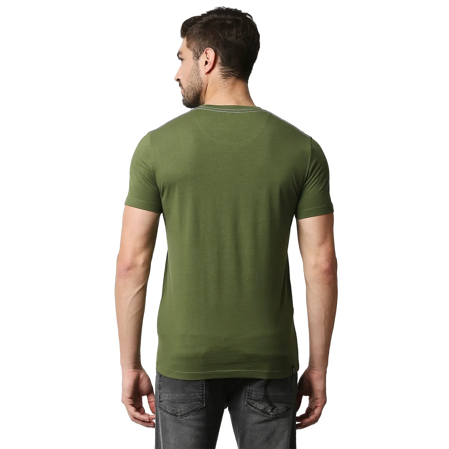Green Regular Fit Men's Short Sleeves T-Shirt by Being Human Clothing - Image 4
