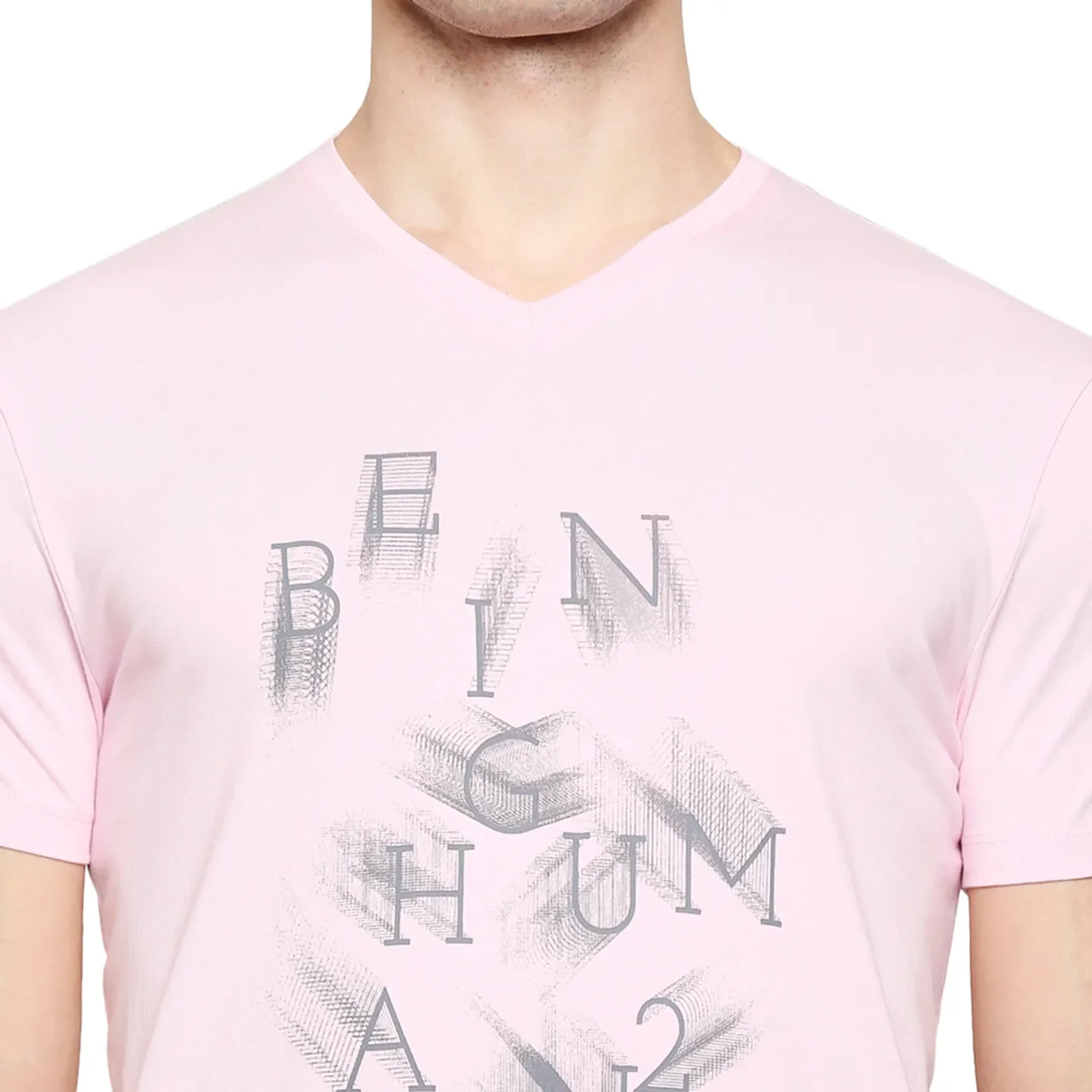 Pink Regular Fit Men's Short Sleeves T-Shirt by Being Human Clothing - Image 6
