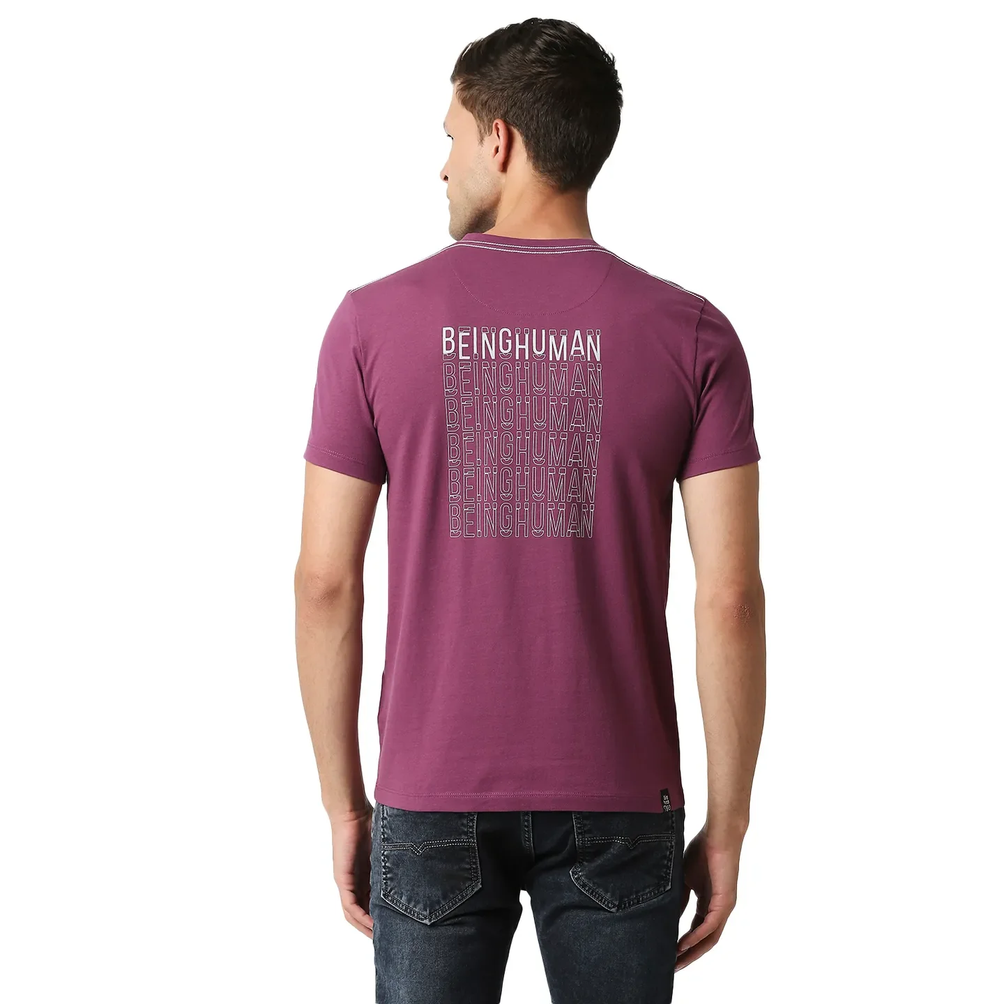 Pink Regular Fit Men's Short Sleeves T-Shirt by Being Human Clothing - Image 3