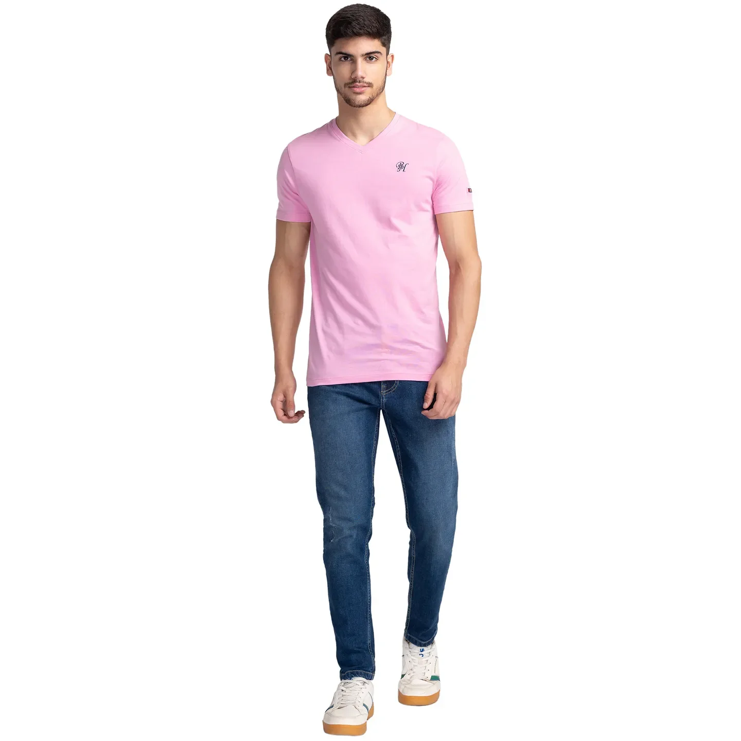 Pink Regular Fit Men's Short Sleeves T-Shirt by Being Human Clothing - Image 2