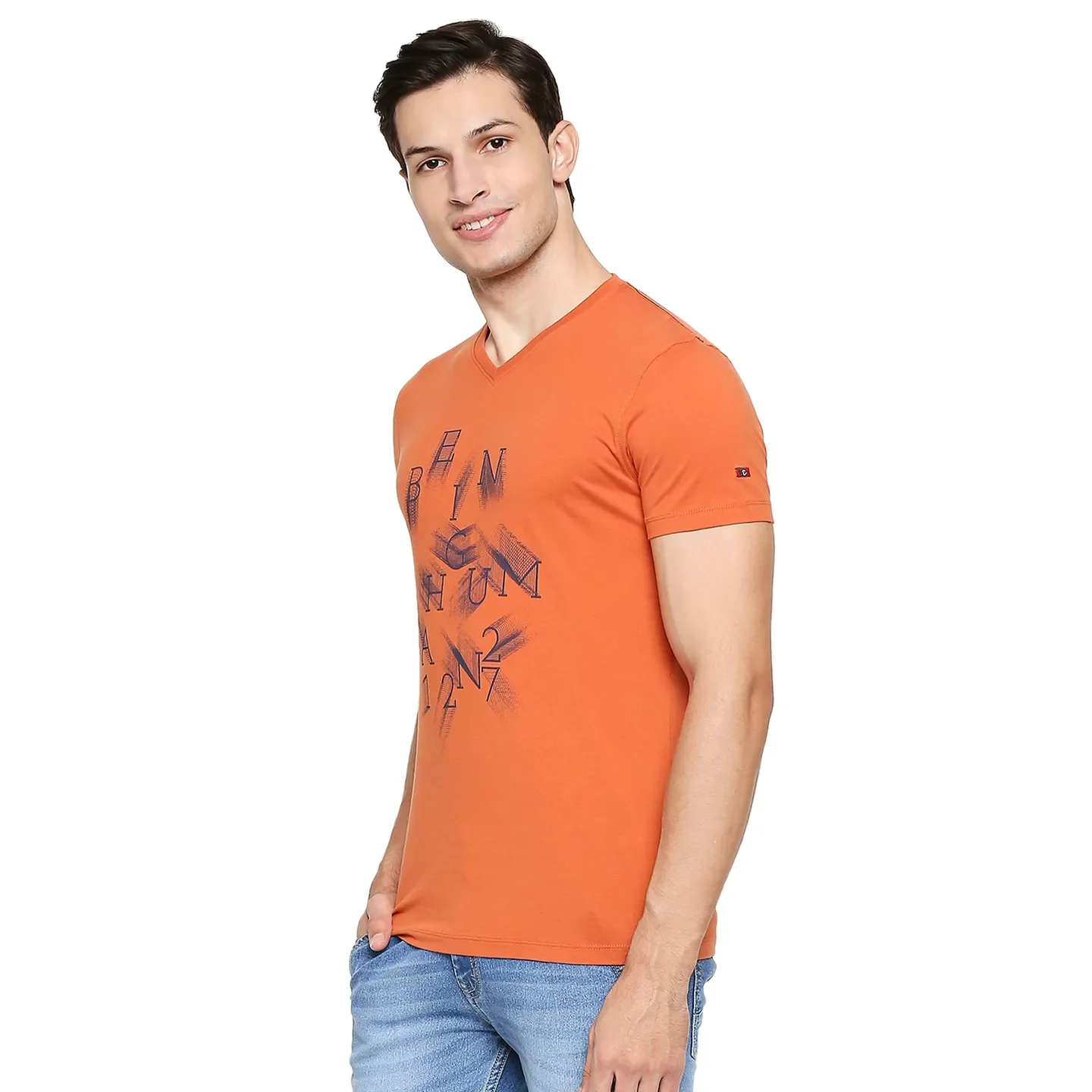 Brown Regular Fit Men's Short Sleeves T-Shirt by Being Human Clothing - Image 2