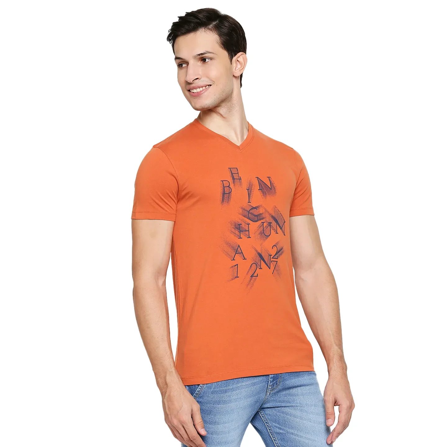 Brown Regular Fit Men's Short Sleeves T-Shirt by Being Human Clothing - Image 3
