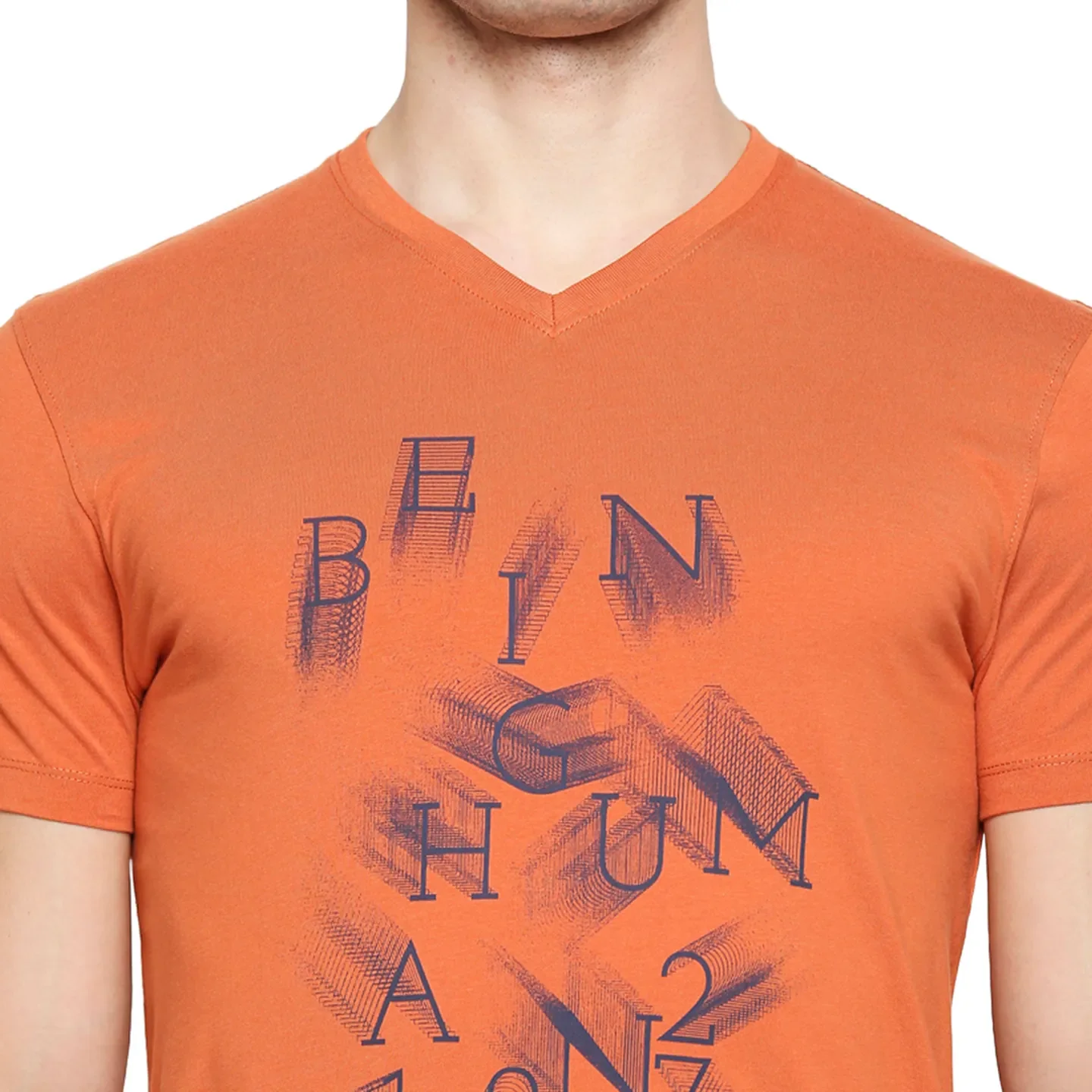 Brown Regular Fit Men's Short Sleeves T-Shirt by Being Human Clothing - Image 5