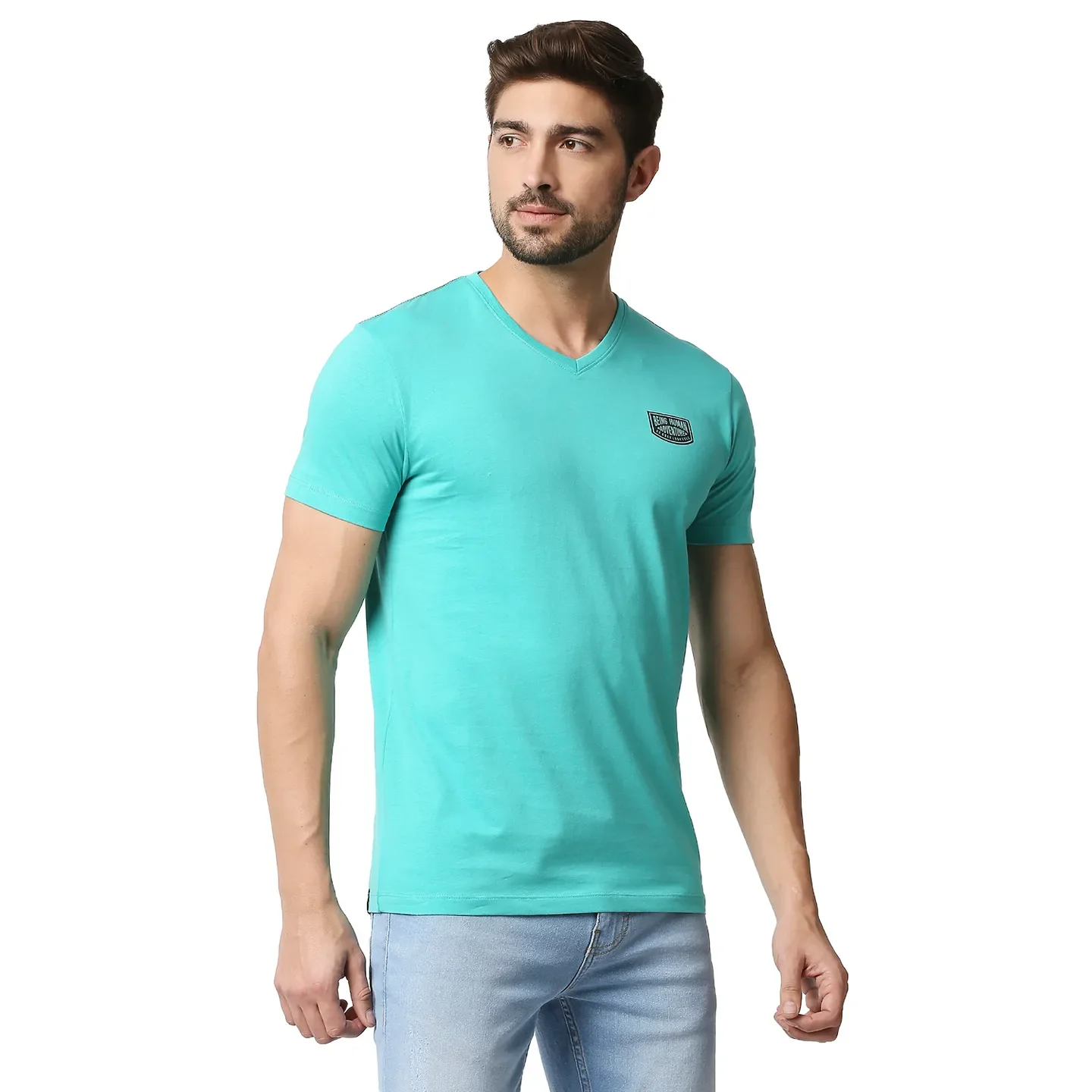 Blue Regular Fit Men's Short Sleeves T-Shirt by Being Human Clothing - Image 3