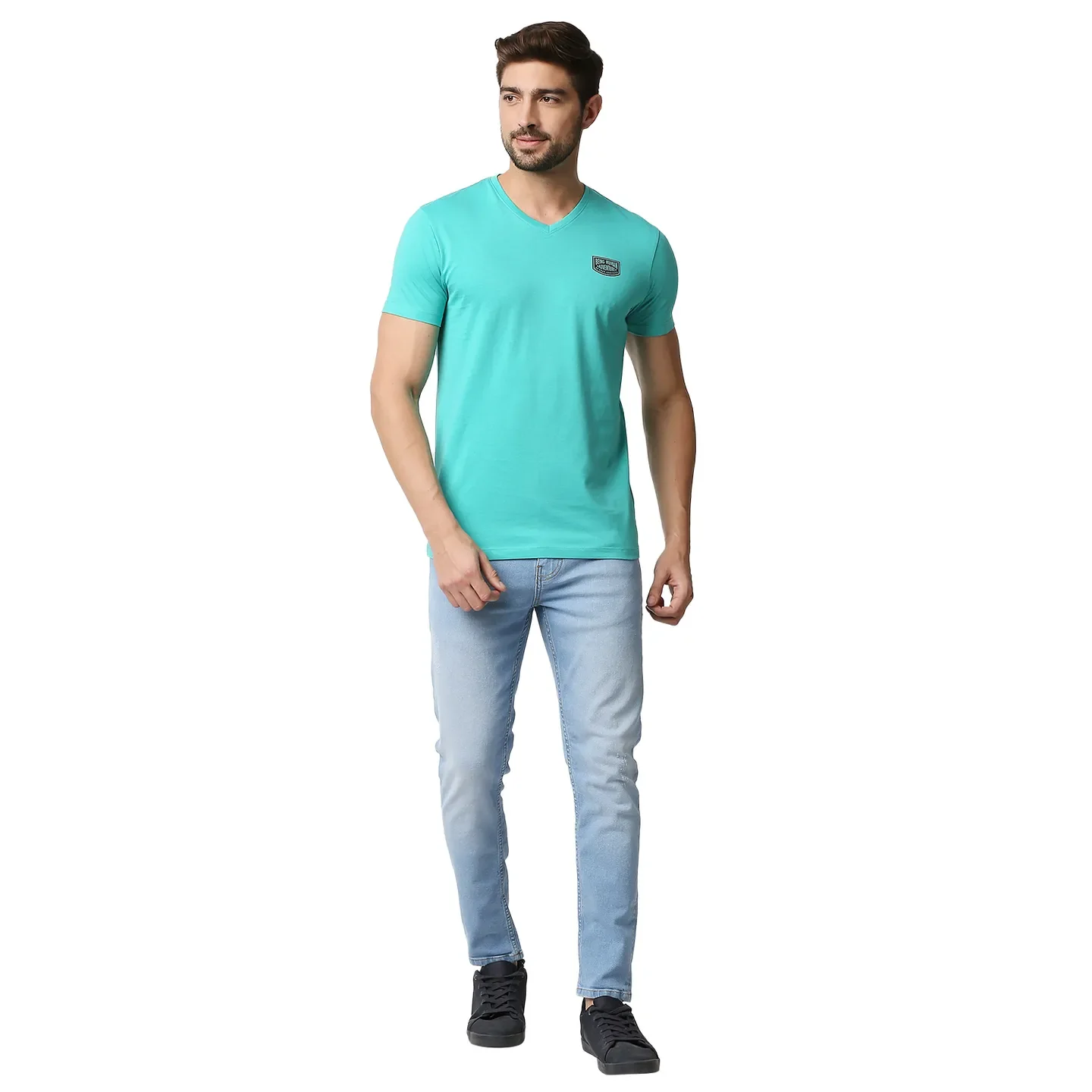 Blue Regular Fit Men's Short Sleeves T-Shirt by Being Human Clothing - Image 6