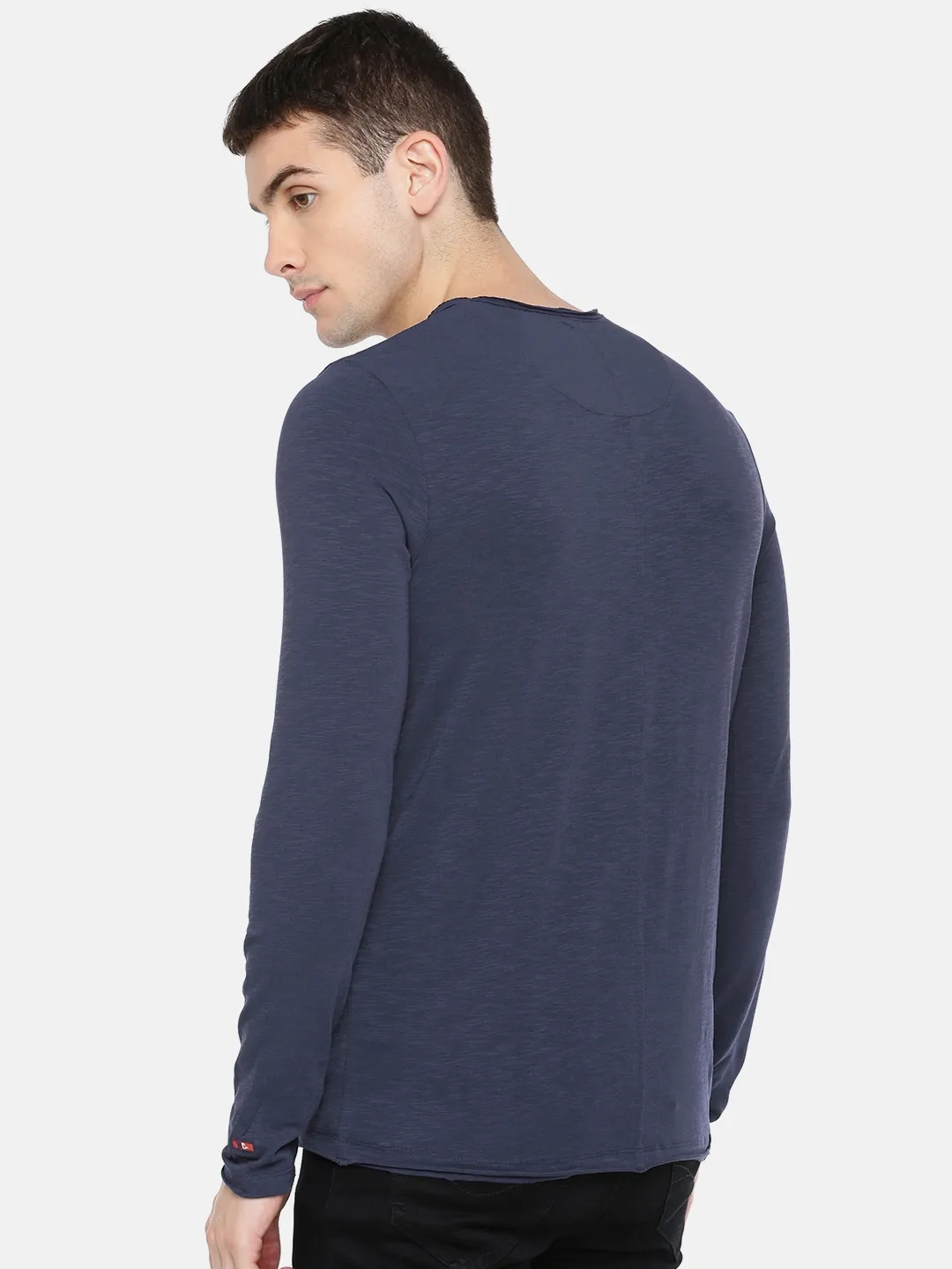 Navy Regular Fit Men's Short Sleeves T-Shirt by Being Human Clothing - Image 3