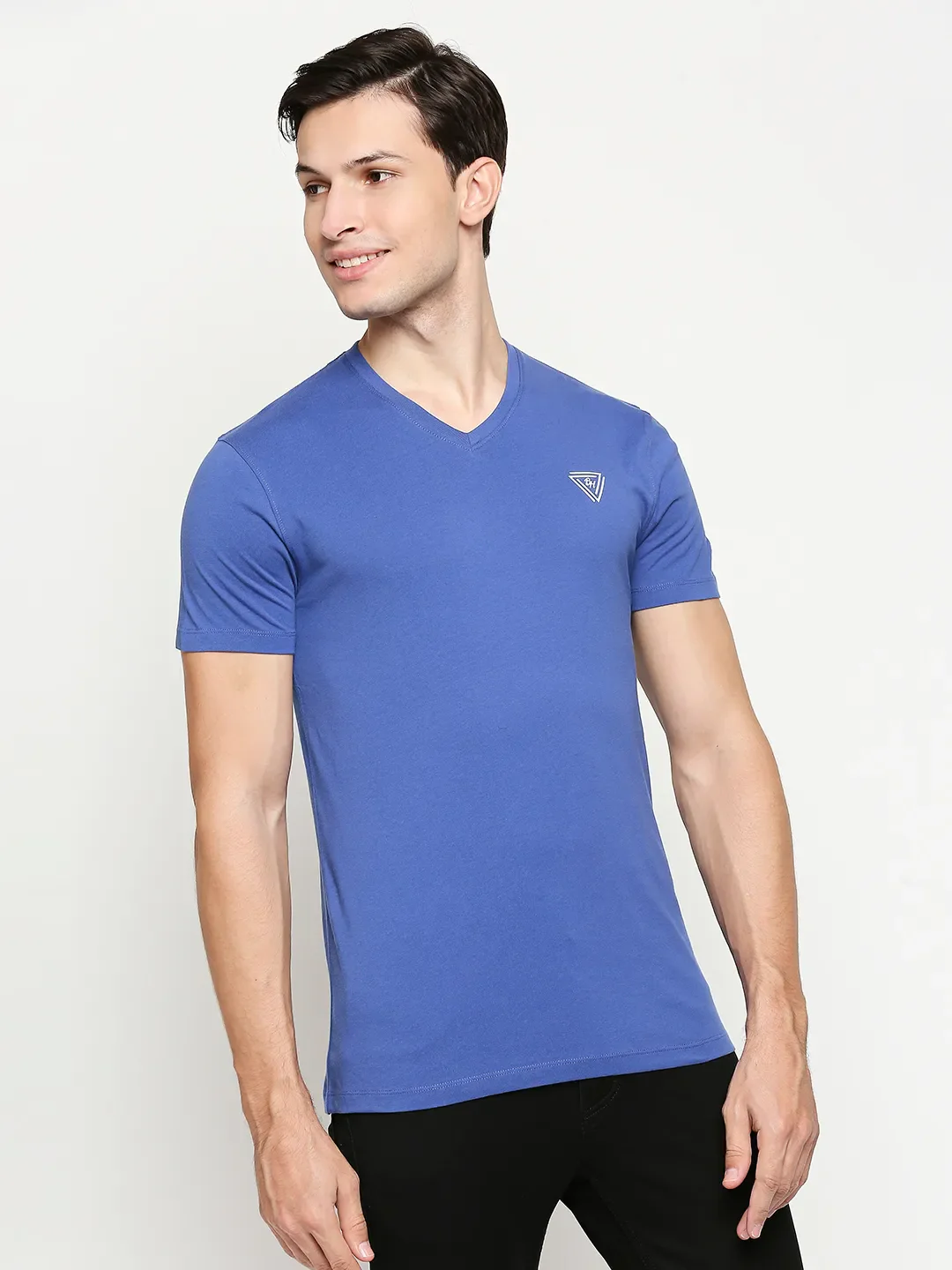 Blue Regular Fit Men's Short Sleeves T-Shirt by Being Human Clothing - Image 3
