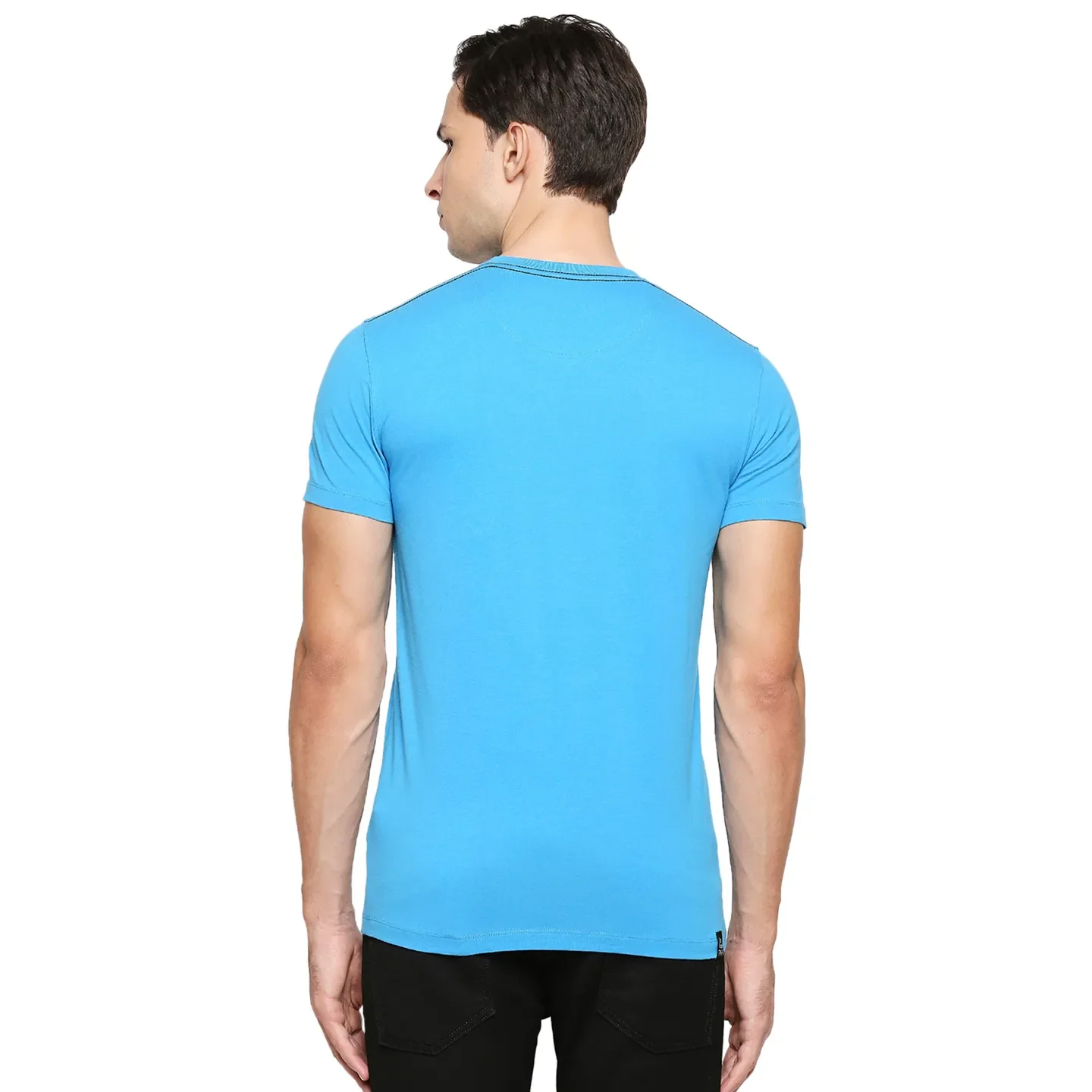 Blue Regular Fit Men's Short Sleeves T-Shirt by Being Human Clothing - Image 4