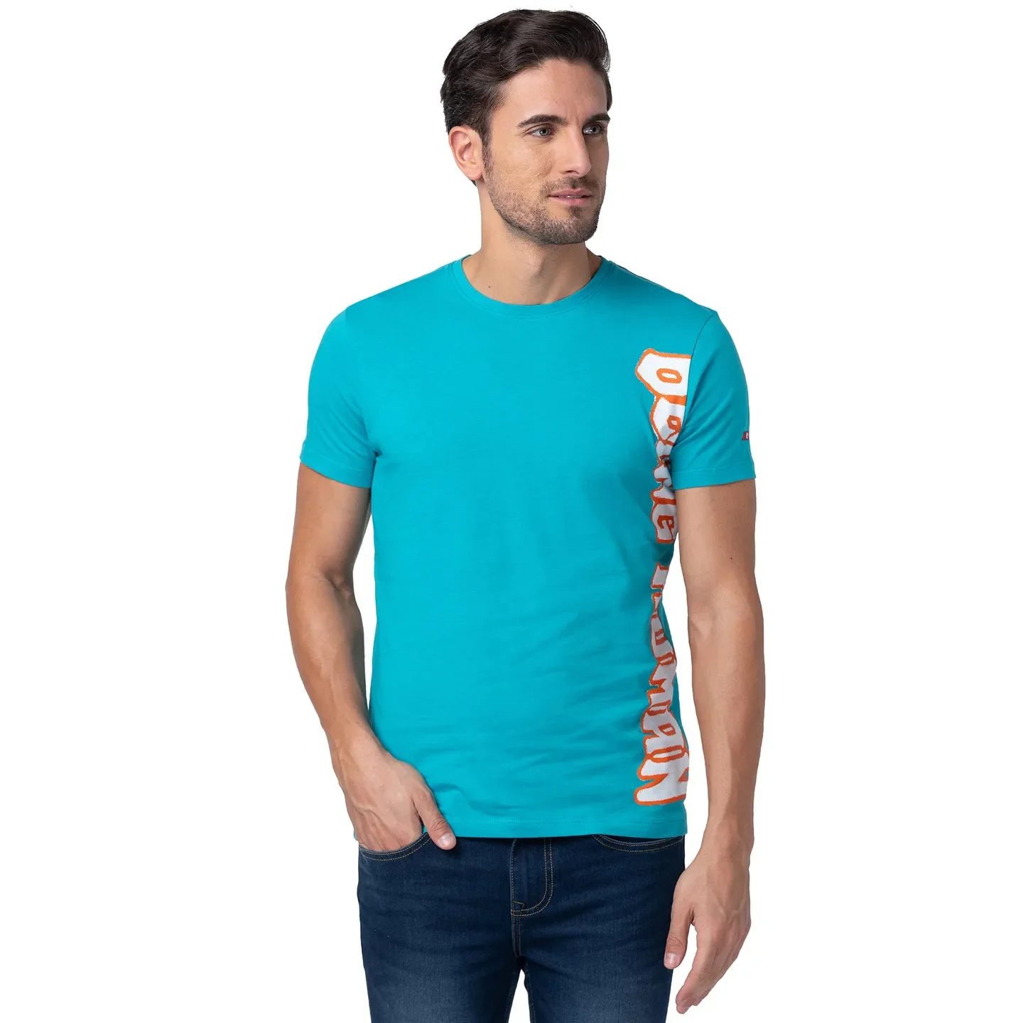 Viridian Green Regular Fit V Neck Men's T-Shirt by Being Human Clothing