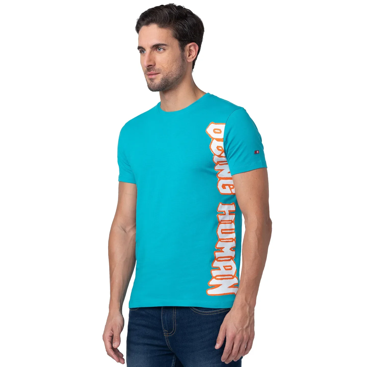 Viridian Green Regular Fit V Neck Men's T-Shirt by Being Human Clothing - Image 4