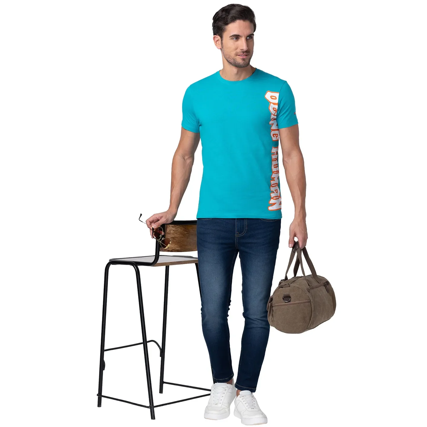 Viridian Green Regular Fit V Neck Men's T-Shirt by Being Human Clothing - Image 6
