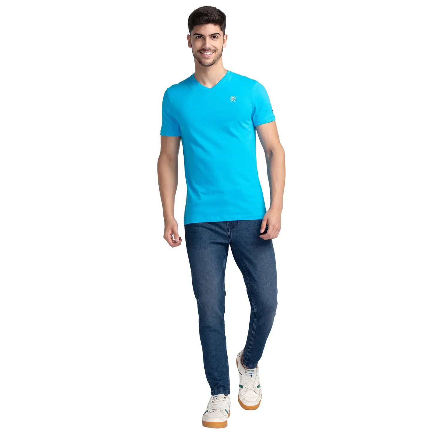 Blue Regular Fit Men's Short Sleeves T-Shirt by Being Human Clothing - Image 2