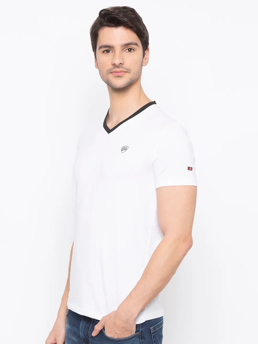 White Regular Fit Men's Short Sleeves T-Shirt by Being Human Clothing - Image 2