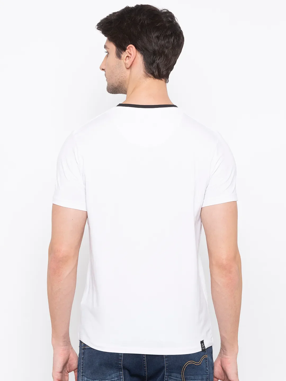 White Regular Fit Men's Short Sleeves T-Shirt by Being Human Clothing - Image 3