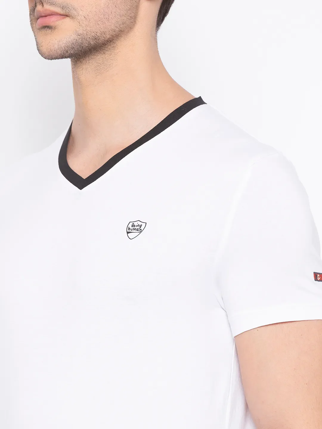 White Regular Fit Men's Short Sleeves T-Shirt by Being Human Clothing - Image 4