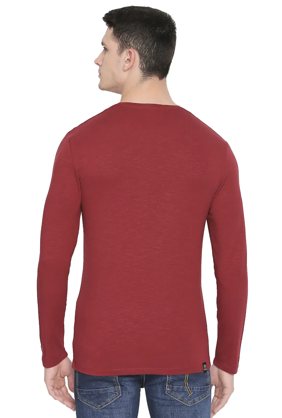 Red Regular Fit Men's Long Sleeves T-Shirt by Being Human Clothing - Image 3