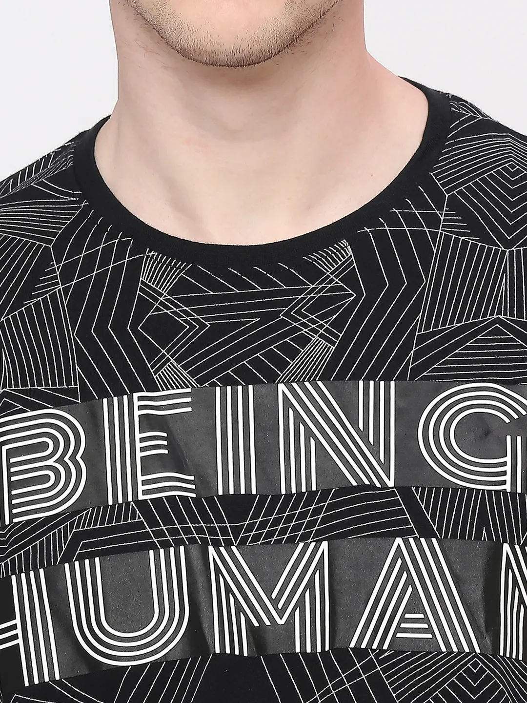 Black Regular Fit Men's Short Sleeves T-Shirt by Being Human Clothing - Image 5