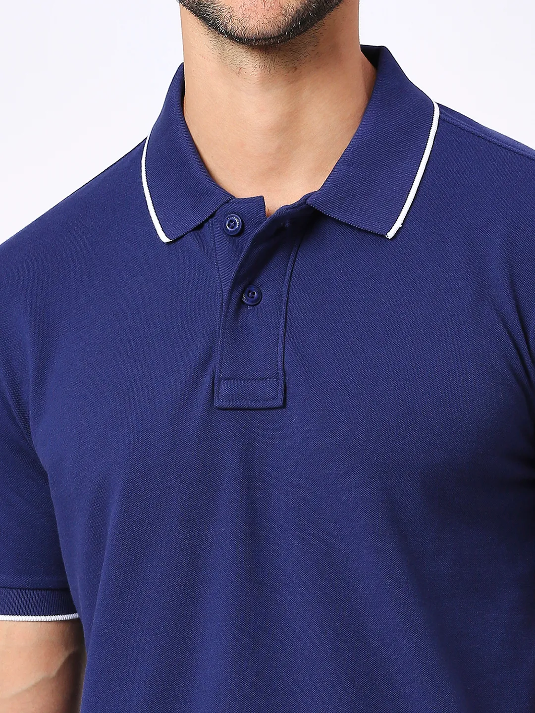 Blue Regular Fit Men's Polo T-Shirt by Being Human Clothing - Image 5