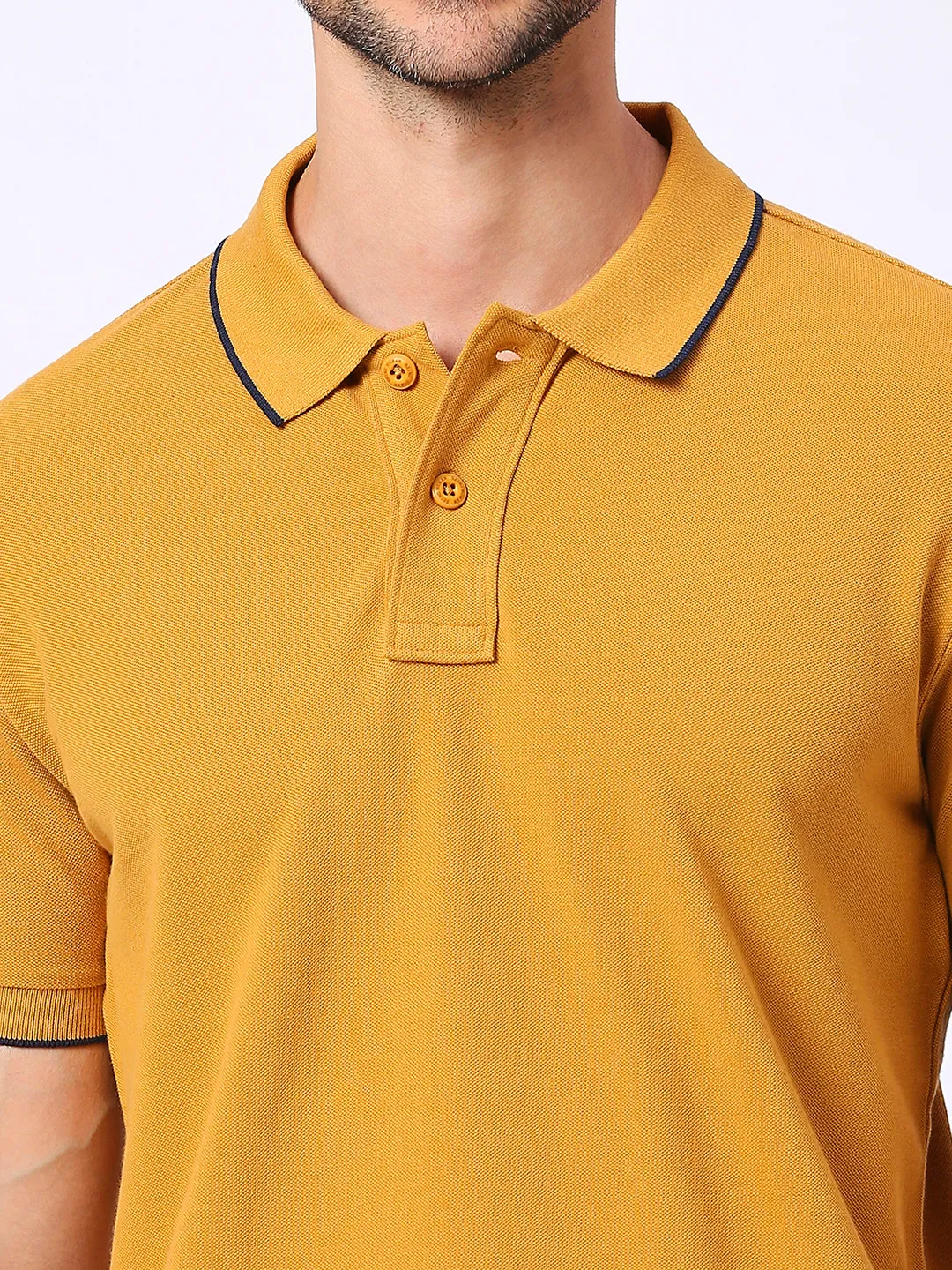 Yellow Regular Fit Men's Polo T-Shirt by Being Human Clothing - Image 5