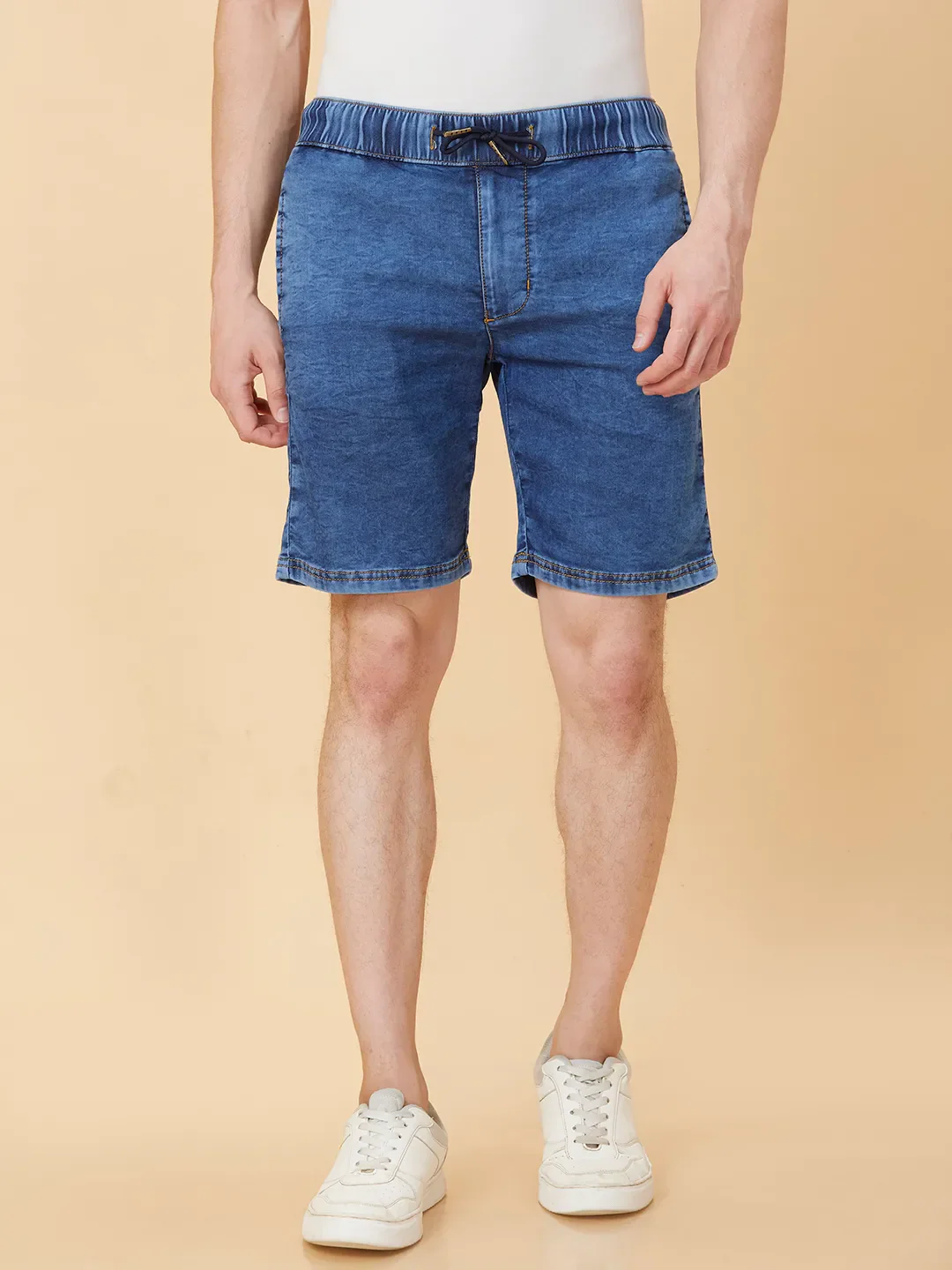 Blue Regular Fit Shorts For Men By Being Human Clothing