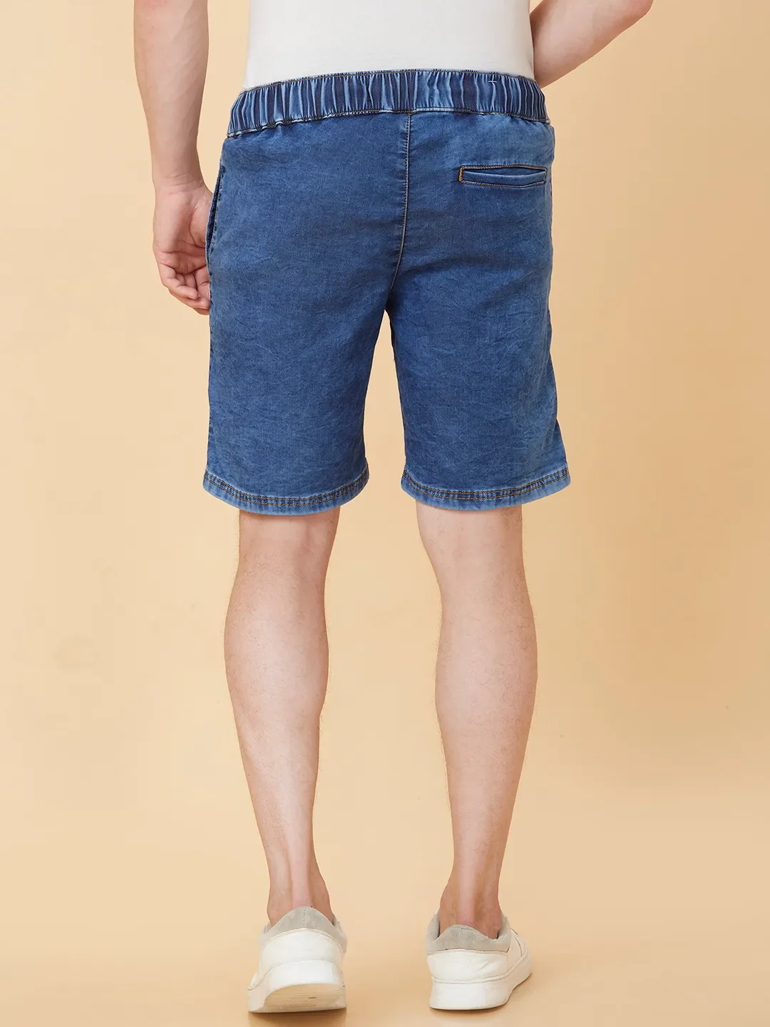 Blue Regular Fit Shorts For Men By Being Human Clothing - Image 3