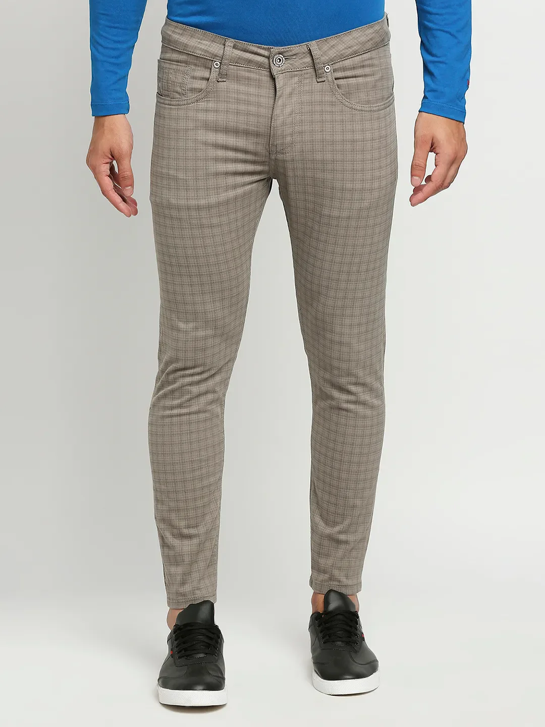 Grey Skinny Cropped Fit Men's Chinos by Being Human Clothing
