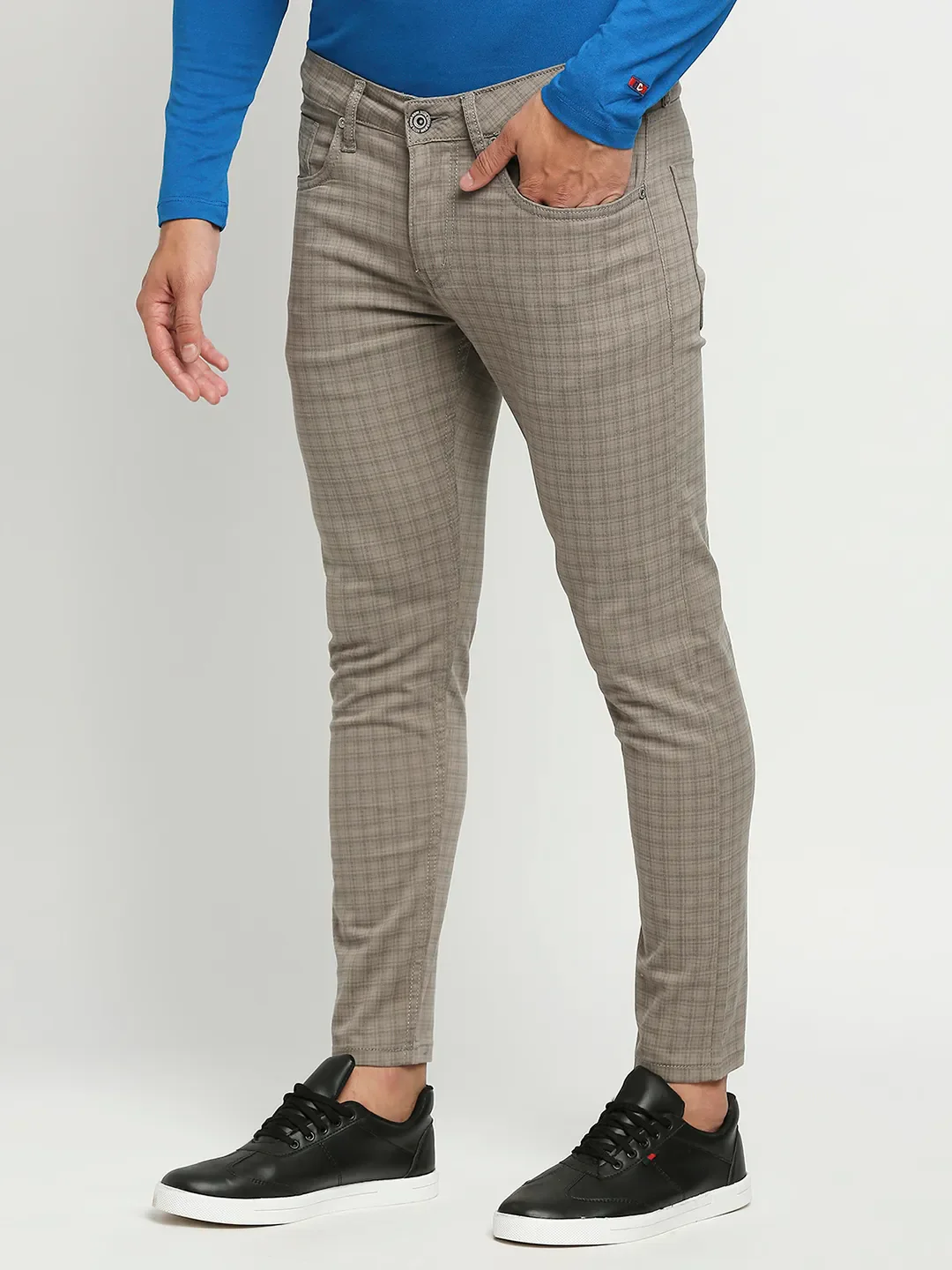 Grey Skinny Cropped Fit Men's Chinos by Being Human Clothing - Image 2