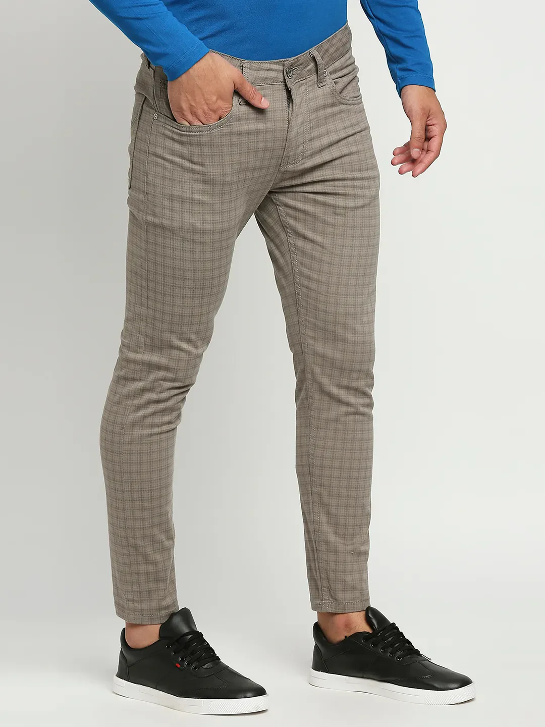 Grey Skinny Cropped Fit Men's Chinos by Being Human Clothing - Image 3