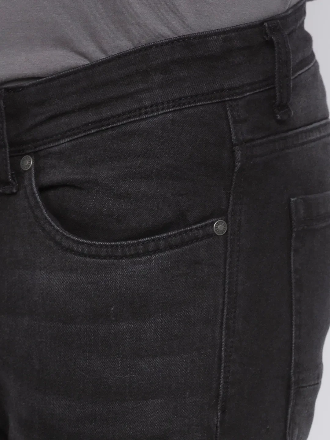 Black Skinny Cropped Fit Men's Denims by Being Human Clothing - Image 4