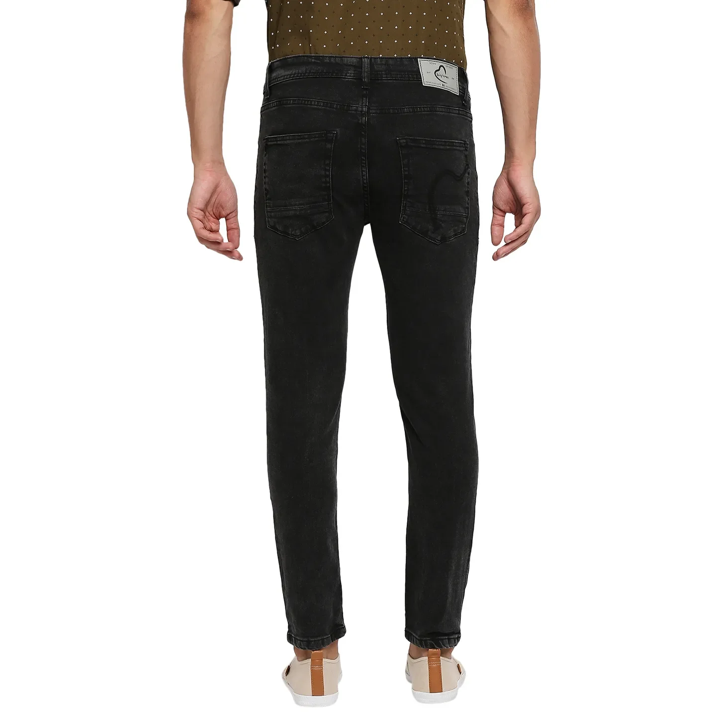 Black Skinny Cropped Fit Men's Denims by Being Human Clothing - Image 3