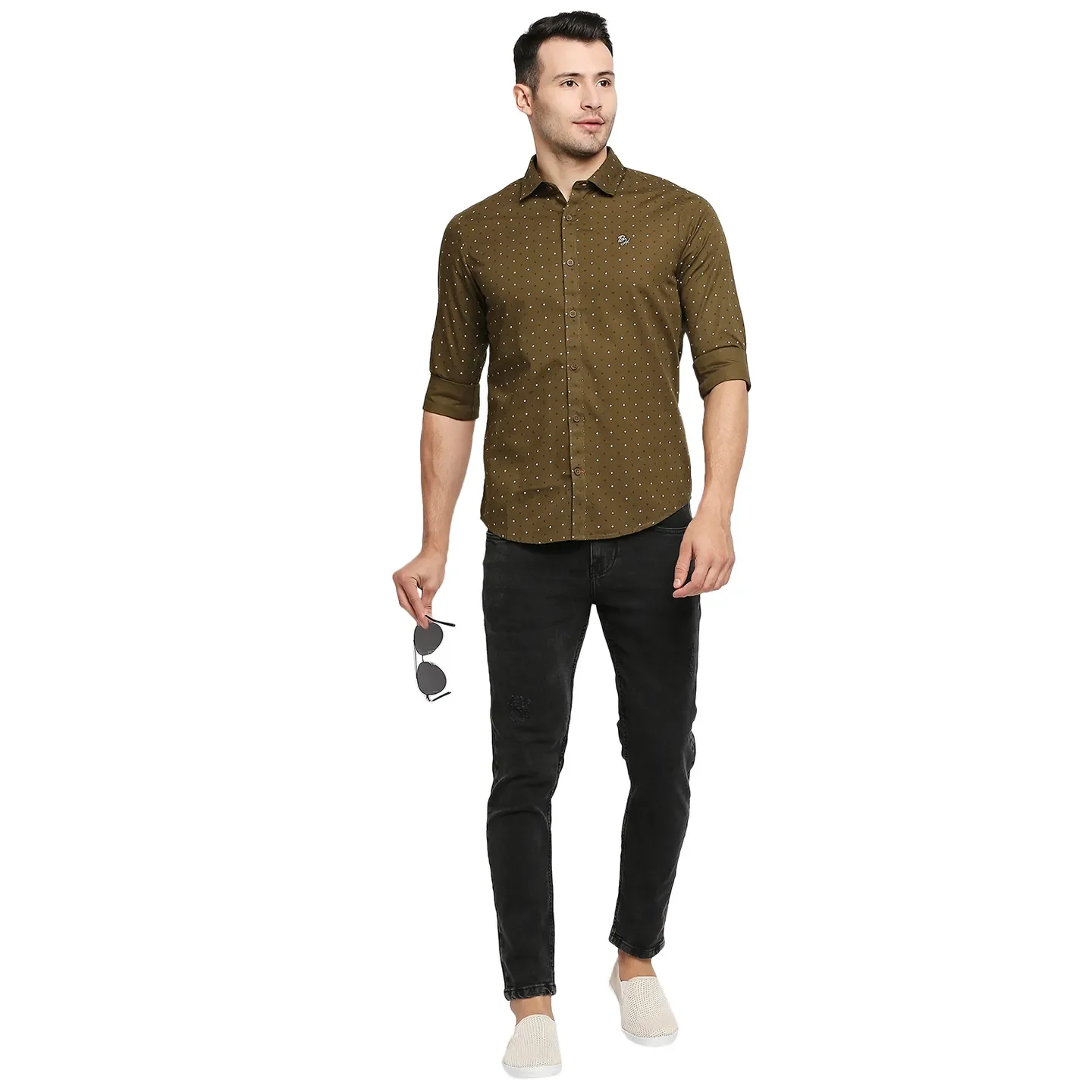 Black Skinny Cropped Fit Men's Denims by Being Human Clothing - Image 5