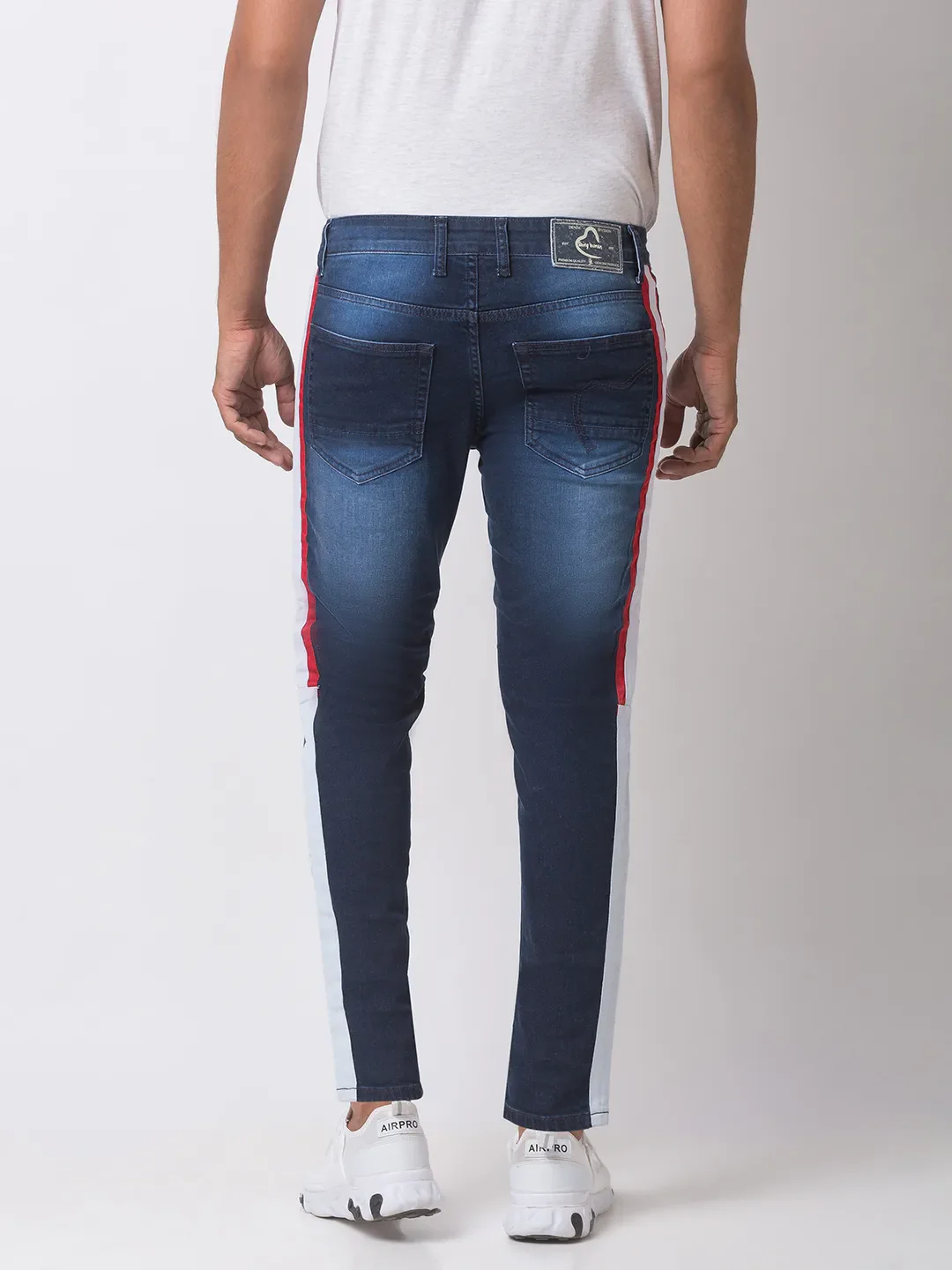 Blue Skinny Cropped Fit Men's Denims by Being Human Clothing - Image 4