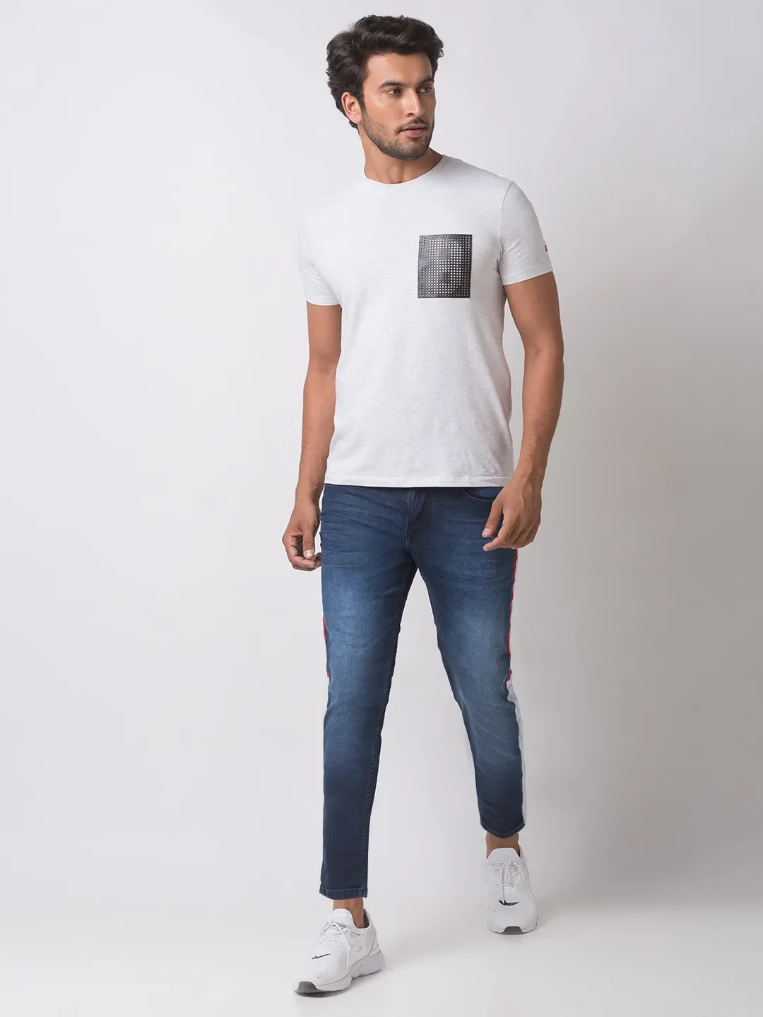 Blue Skinny Cropped Fit Men's Denims by Being Human Clothing - Image 5