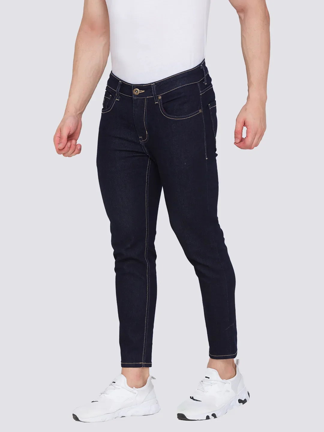 Blue Skinny Cropped Fit Men's Denims by Being Human Clothing - Image 2