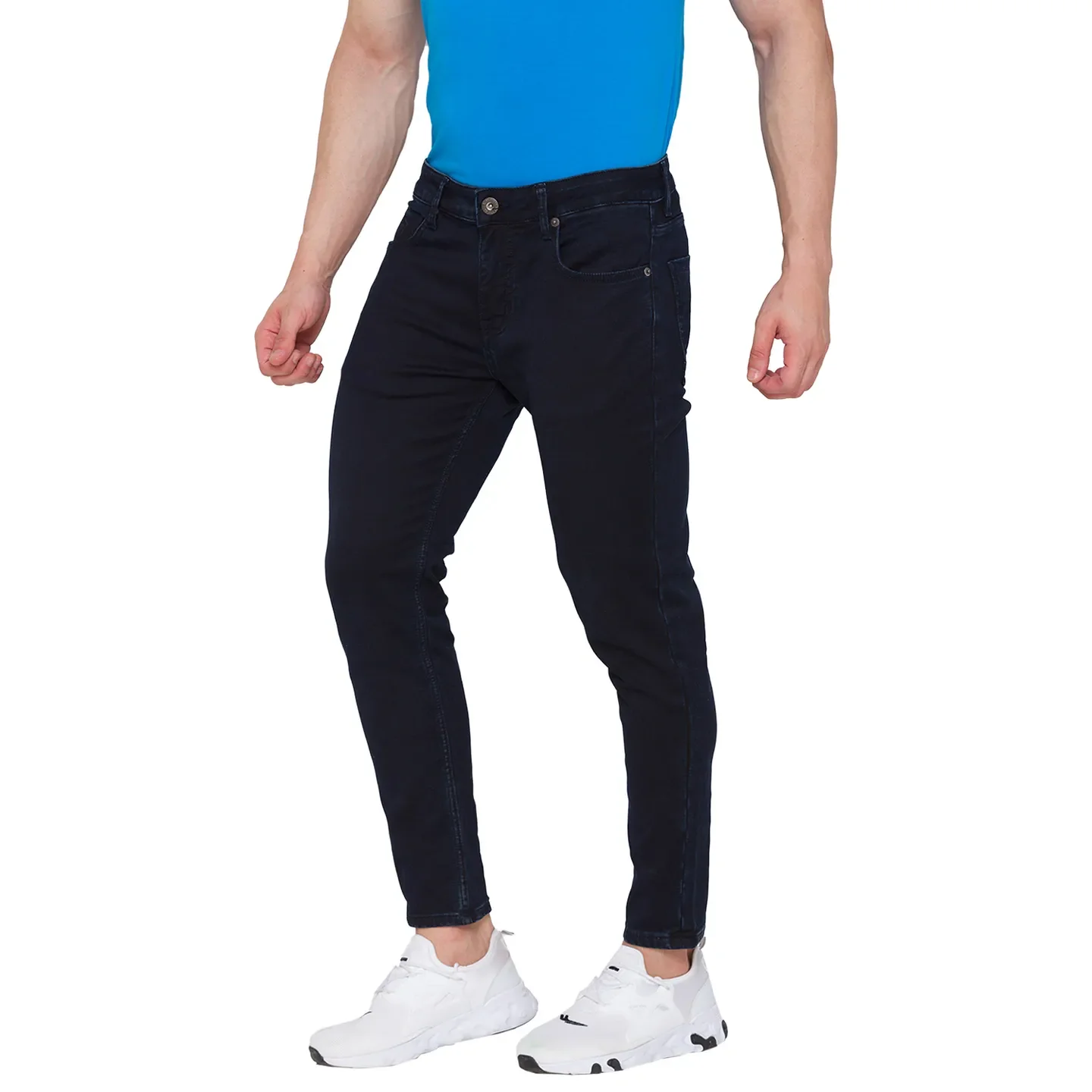 Blue Skinny Cropped Fit Men's Denims by Being Human Clothing - Image 2