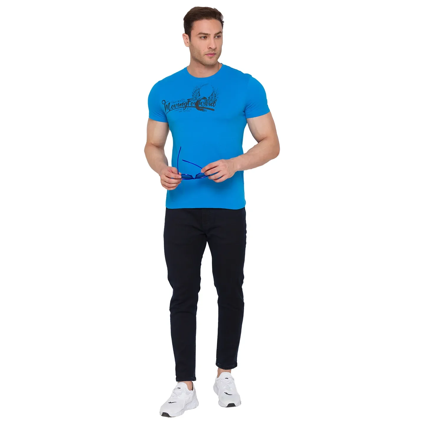Blue Skinny Cropped Fit Men's Denims by Being Human Clothing - Image 6