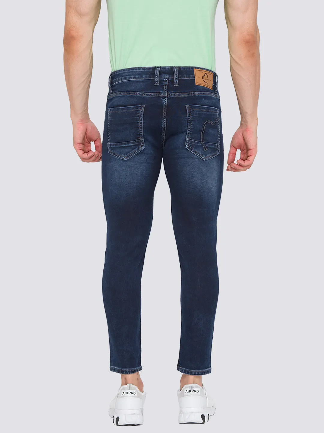 Blue Skinny Cropped Fit Men's Denims by Being Human Clothing - Image 3