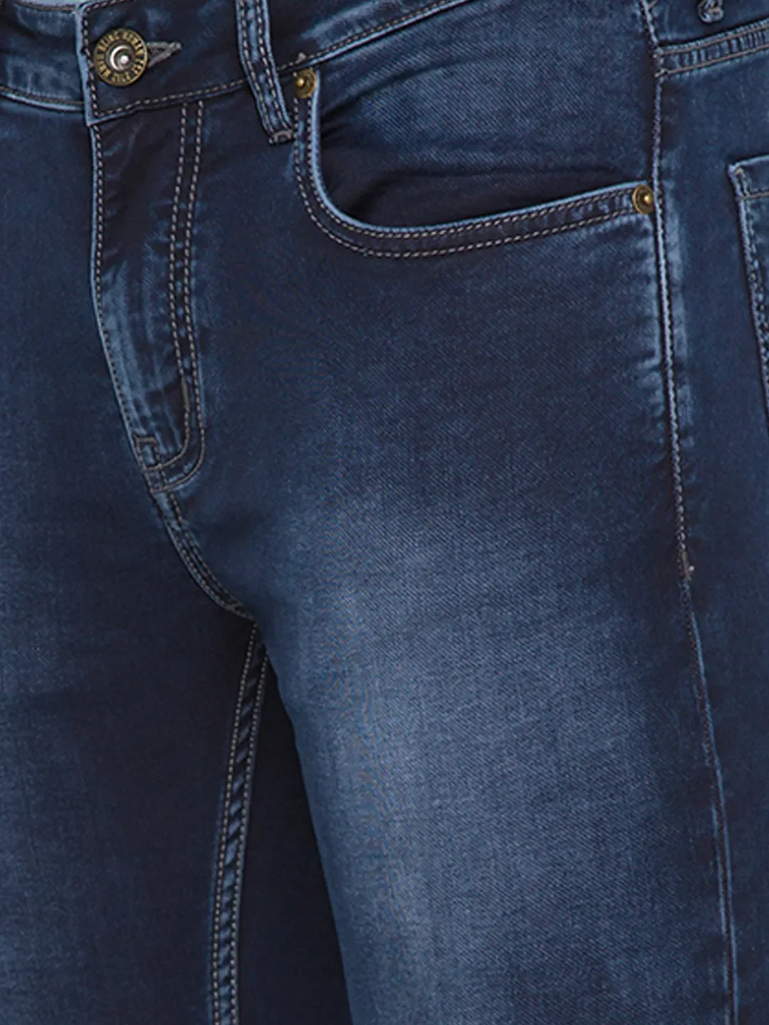 Blue Skinny Cropped Fit Men's Denims by Being Human Clothing - Image 4