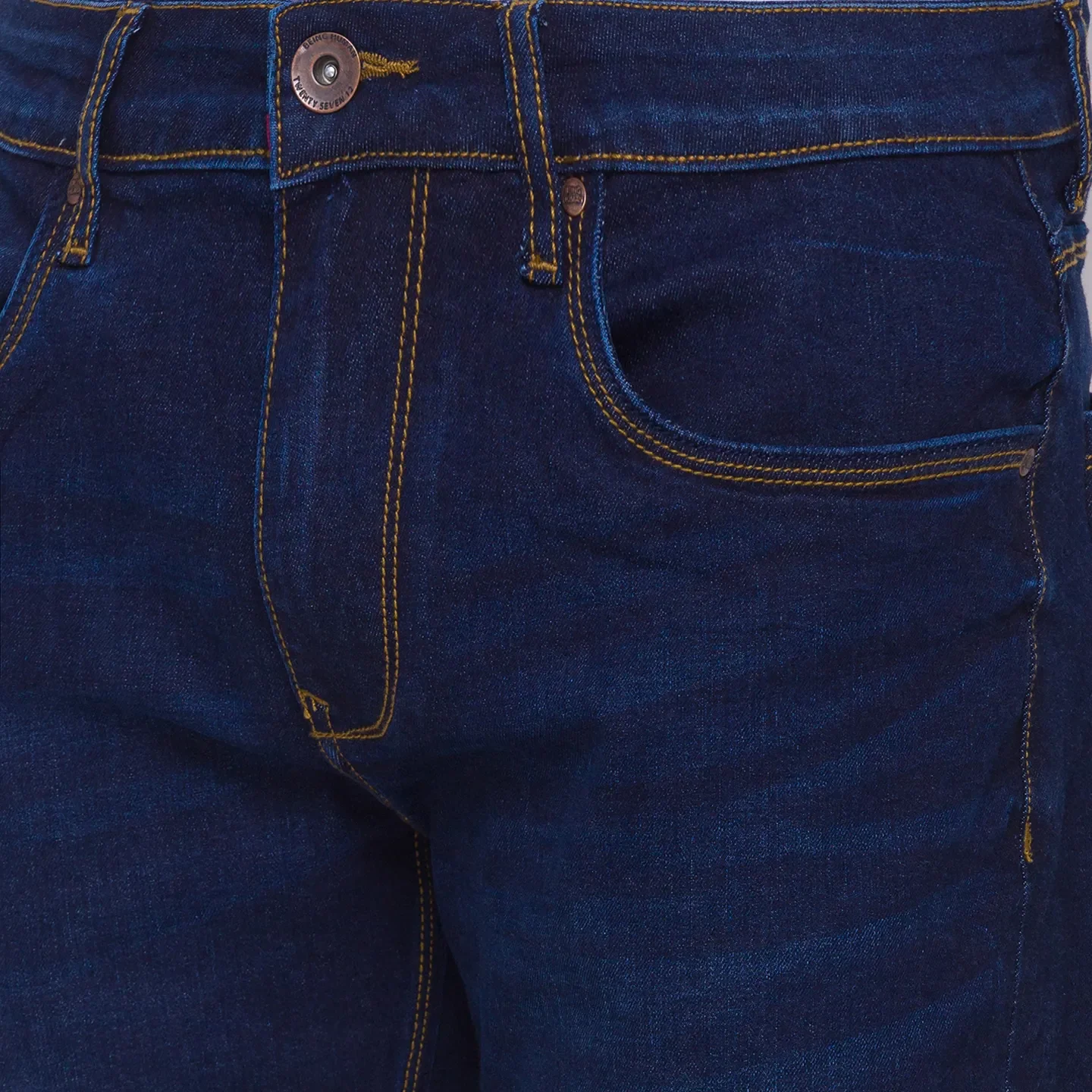 Blue Skinny Cropped Fit Men's Denims by Being Human Clothing - Image 3