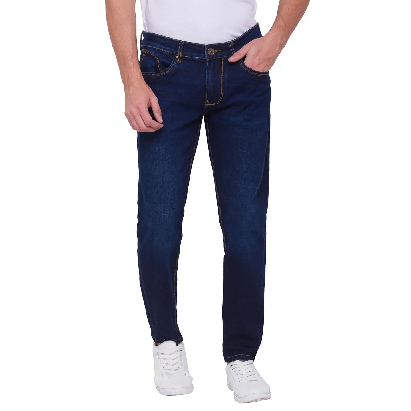Blue Skinny Cropped Fit Men's Denims by Being Human Clothing - Image 4