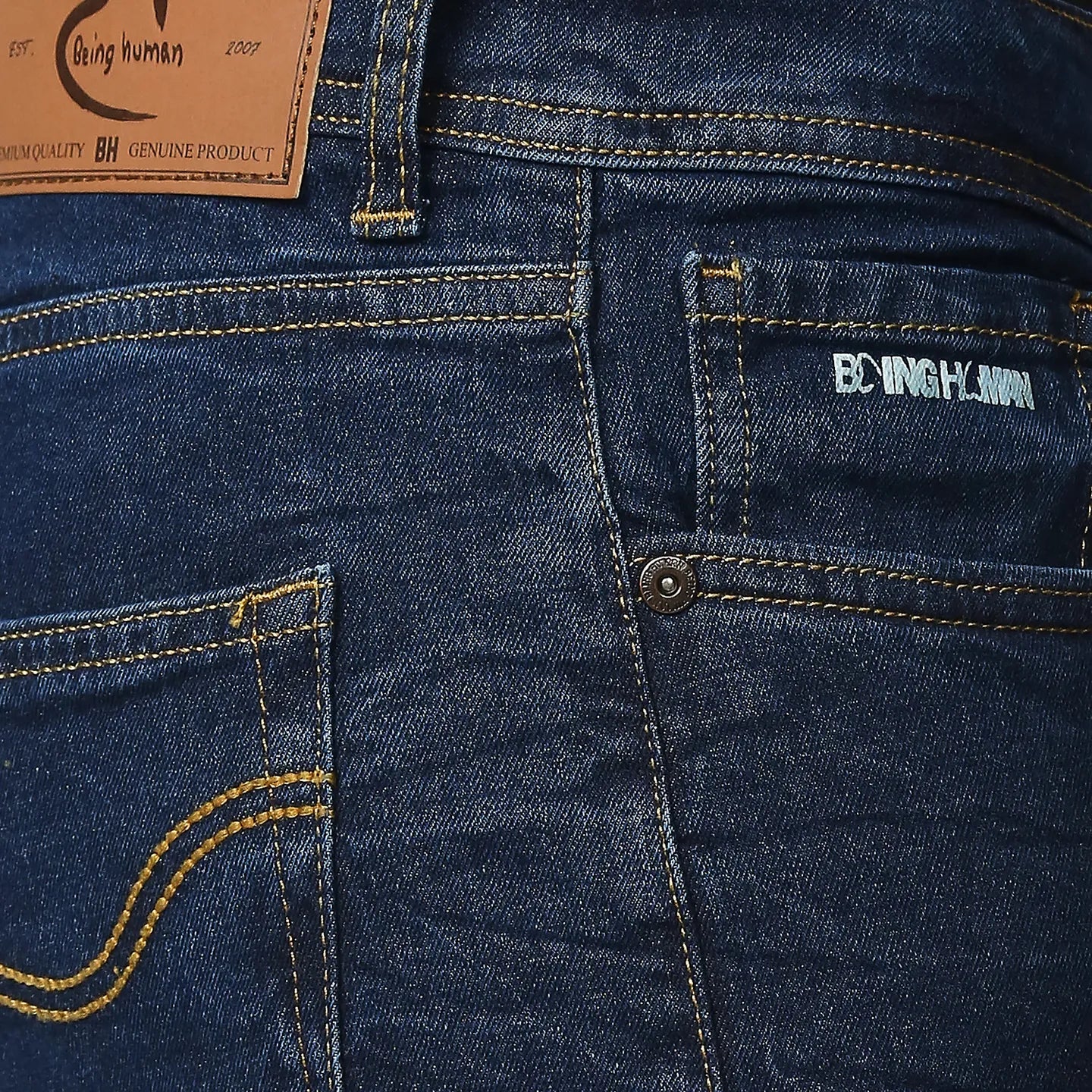 Blue Skinny Cropped Fit Men's Denims by Being Human Clothing - Image 5