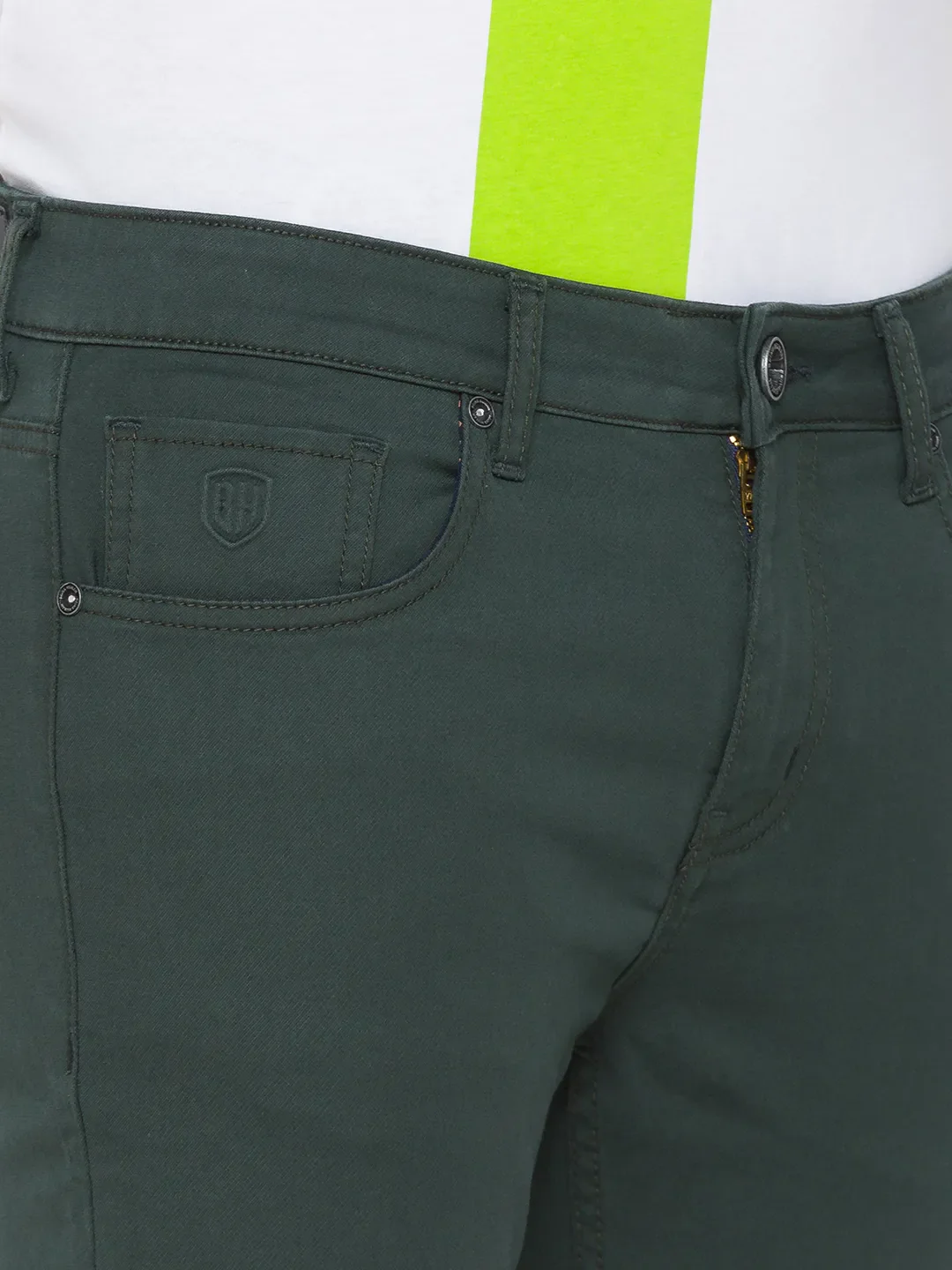 Green Skinny Cropped Fit Men's Denims by Being Human Clothing - Image 5
