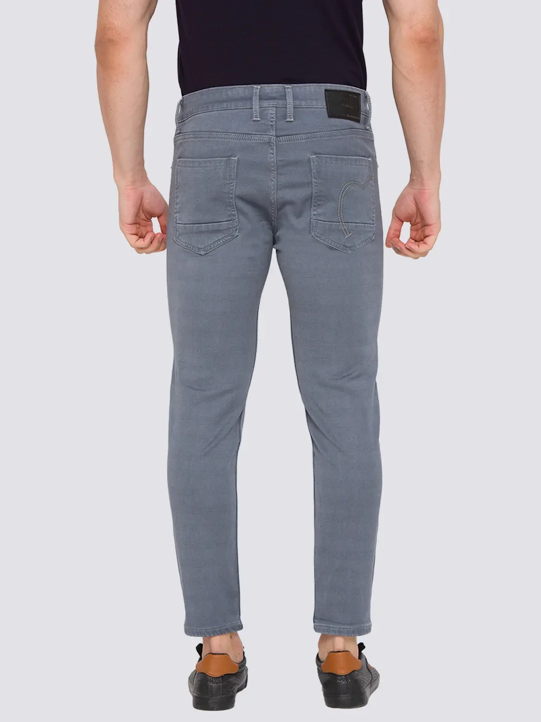 Grey Skinny Cropped Fit Men's Denims by Being Human Clothing - Image 4