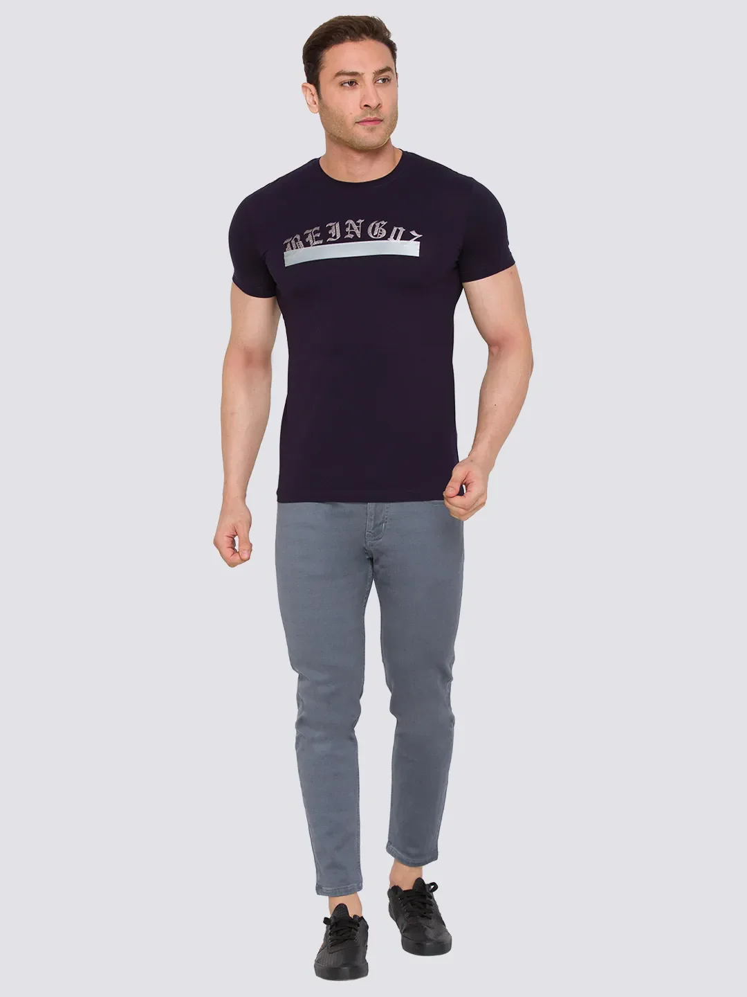 Grey Skinny Cropped Fit Men's Denims by Being Human Clothing - Image 5
