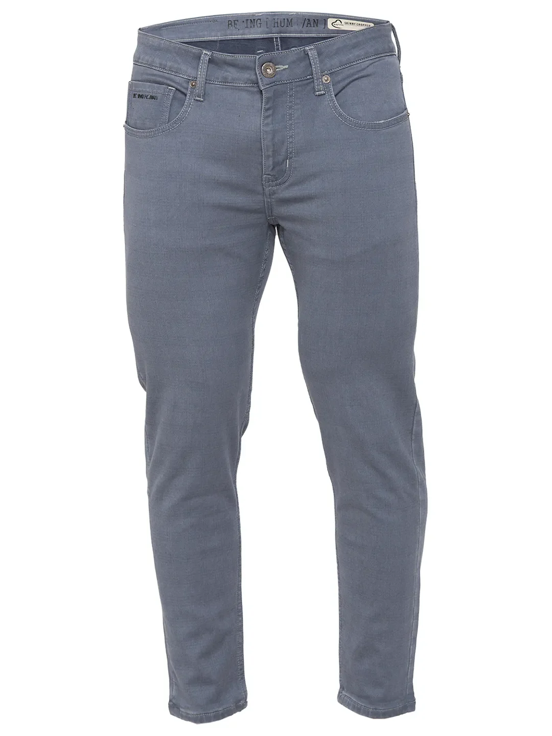Grey Skinny Cropped Fit Men's Denims by Being Human Clothing - Image 7