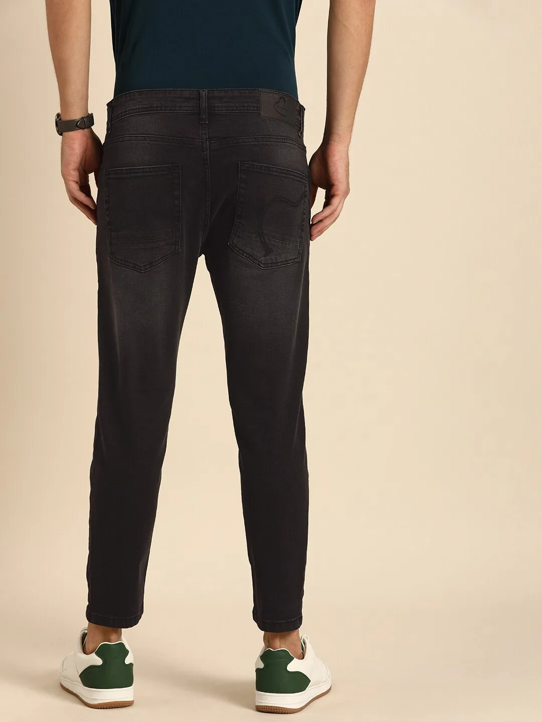 Grey Skinny Cropped Fit Men's Denims by Being Human Clothing - Image 3