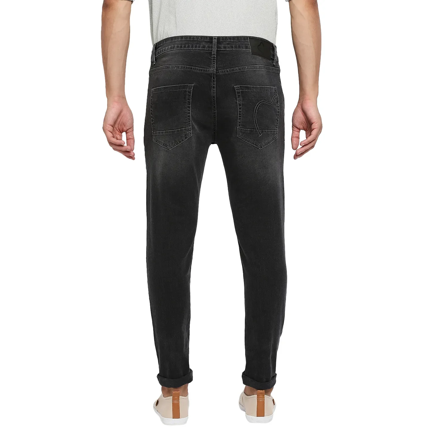 Grey Skinny Cropped Fit Men's Denims by Being Human Clothing - Image 3
