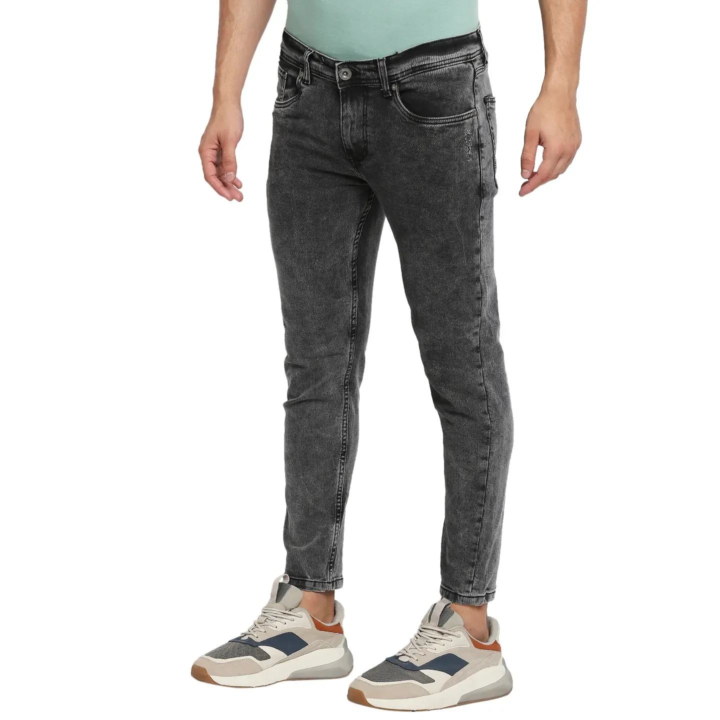 Grey Skinny Cropped Fit Men's Denims by Being Human Clothing - Image 2