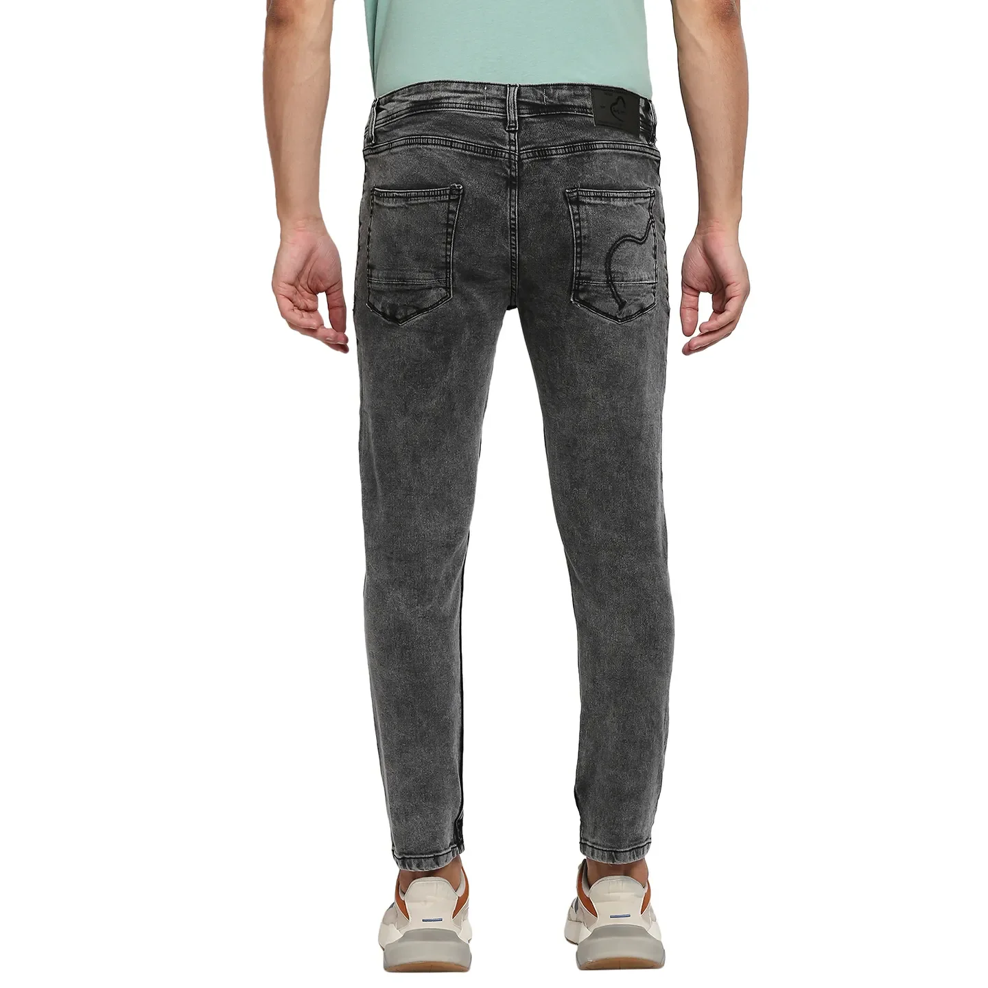 Grey Skinny Cropped Fit Men's Denims by Being Human Clothing - Image 4